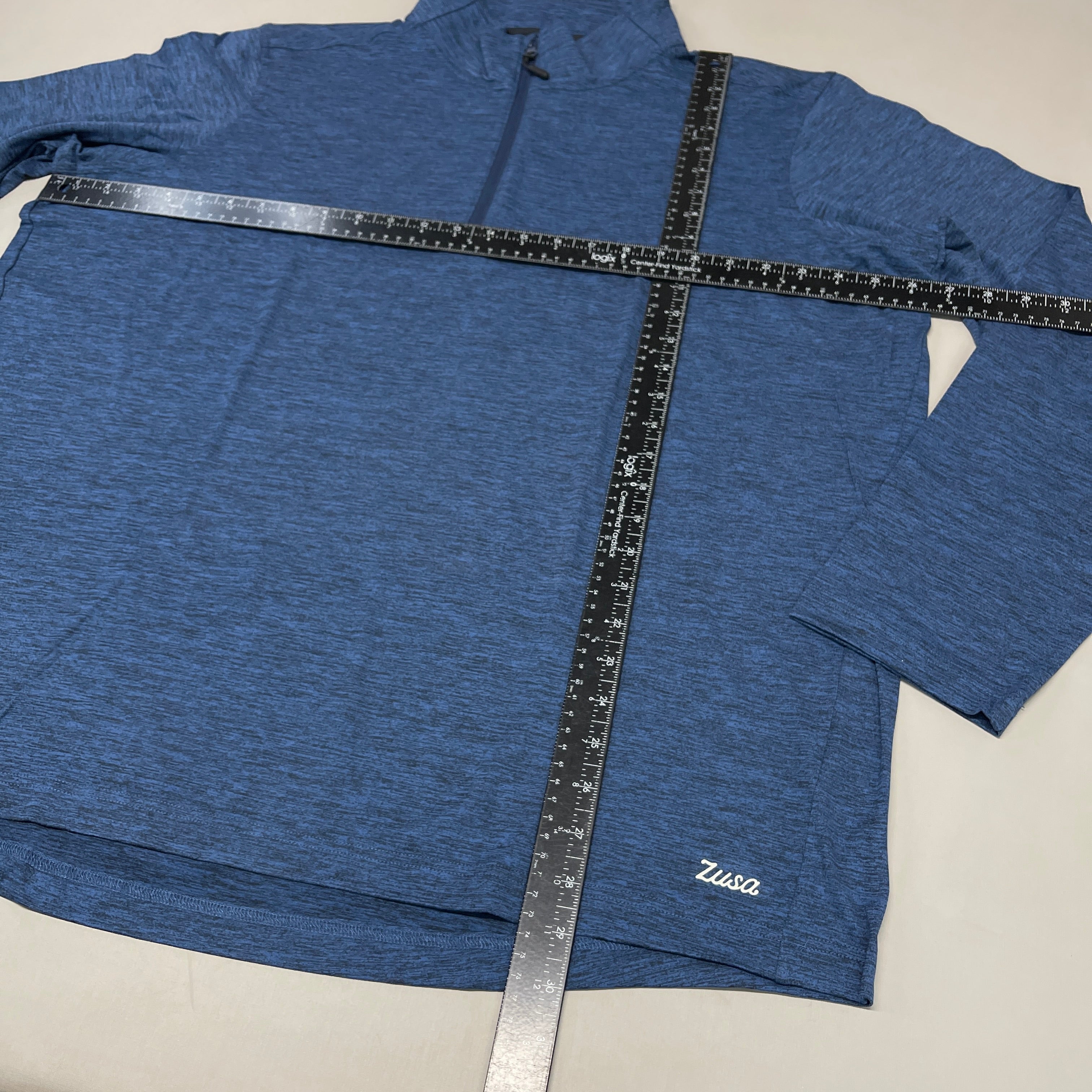 ZUSA Pull Over Shirt Long Sleeve Brisk Quarter Zip Men's Sz 2XL Navy Heather (New)