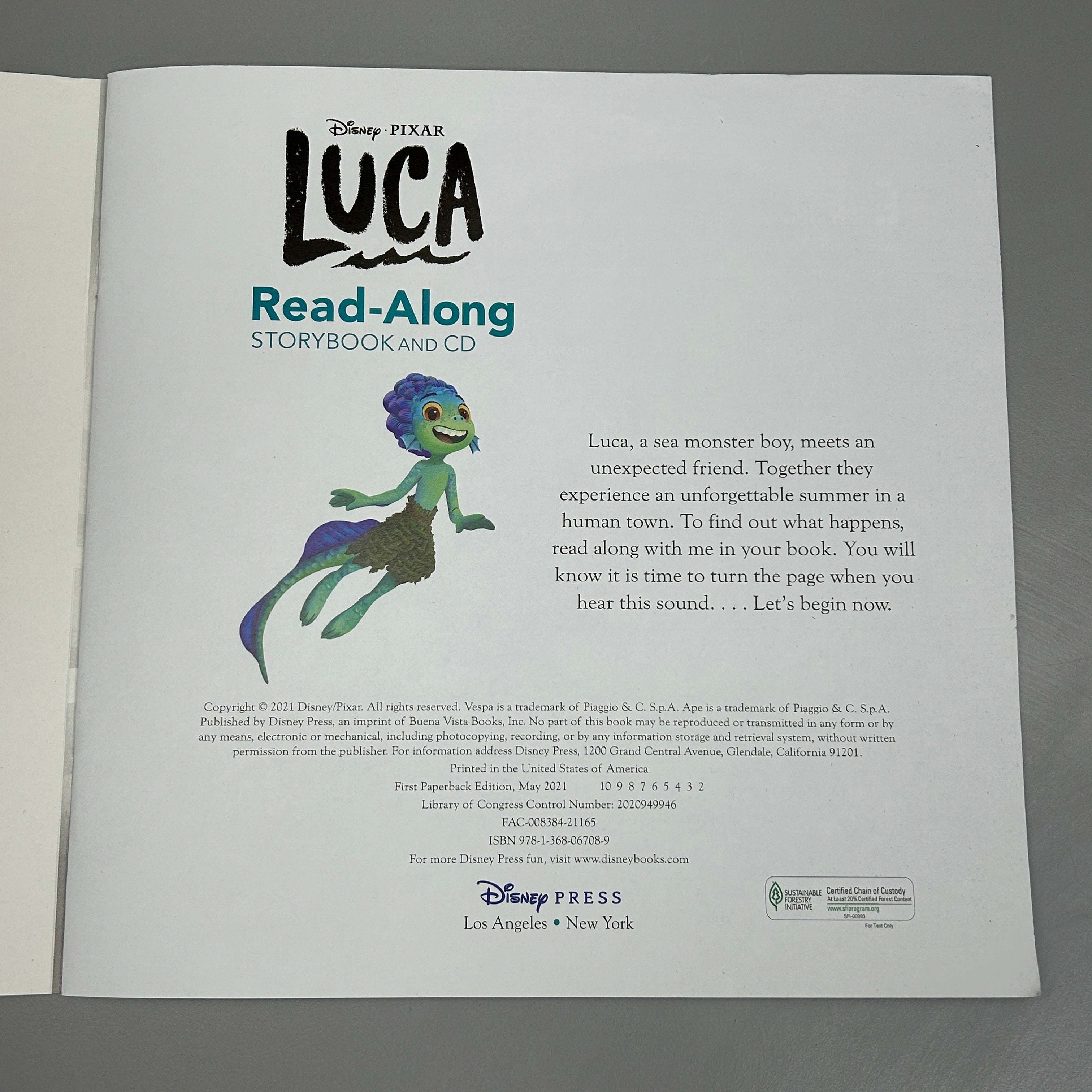 DISNEY PIXAR 10-PK! Luca Read-Along Storybook and CD Paperback Books (AS-IS)