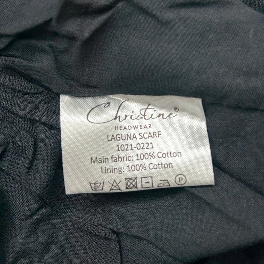 CHRISTINE HEADWEAR Laguna Scarf Black Swirls 1021-0221 (New)