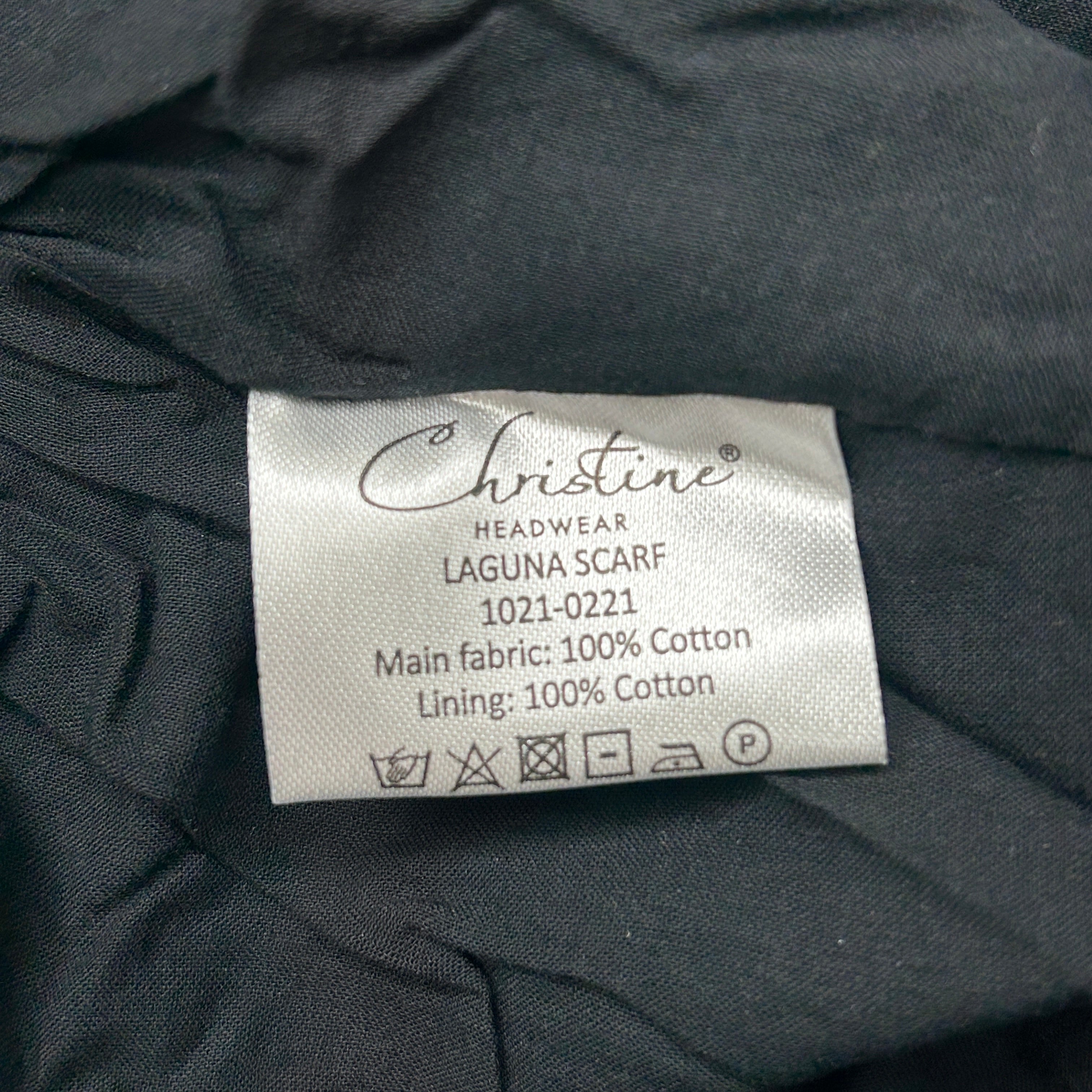 CHRISTINE HEADWEAR Laguna Scarf Black Swirls 1021-0221 (New)