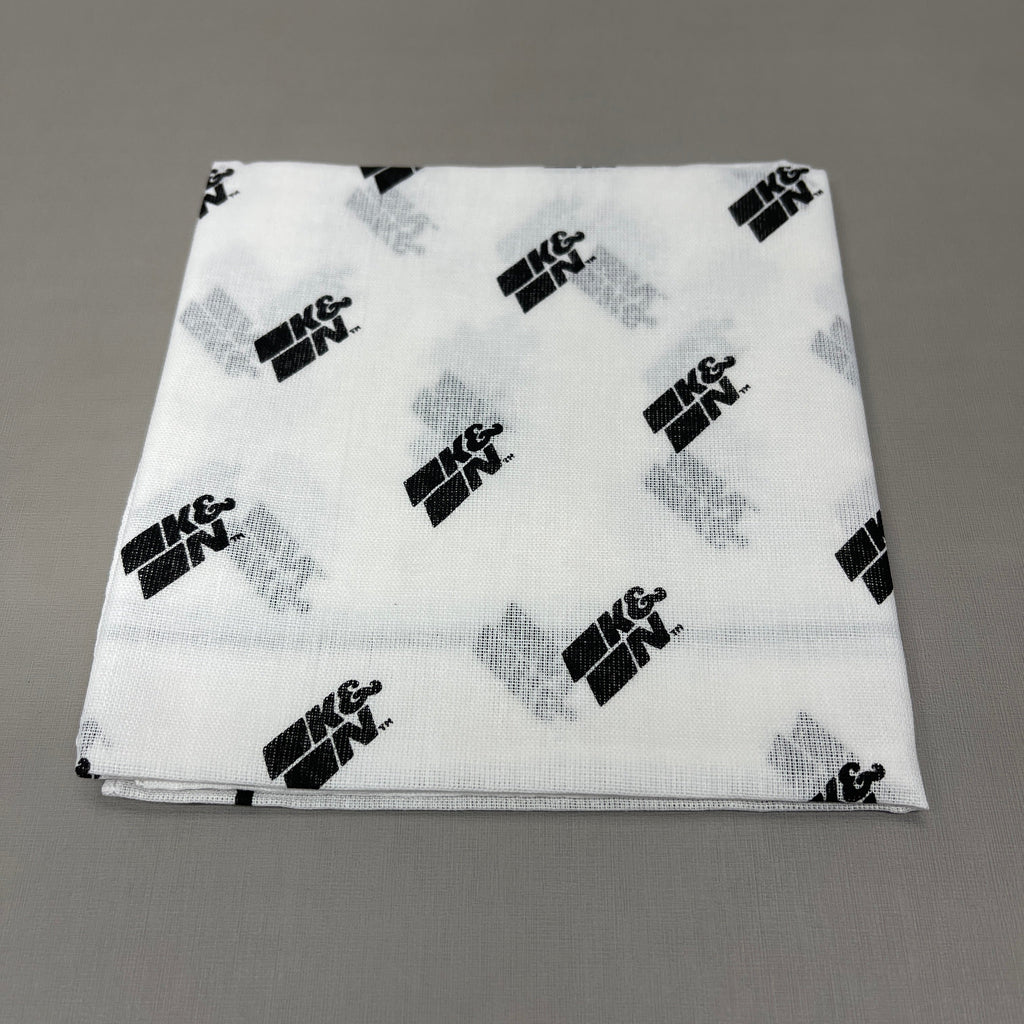 K&N (9 PACK) Bandana Neck Gator Handkerchief White/Black 87-4018-Bandana