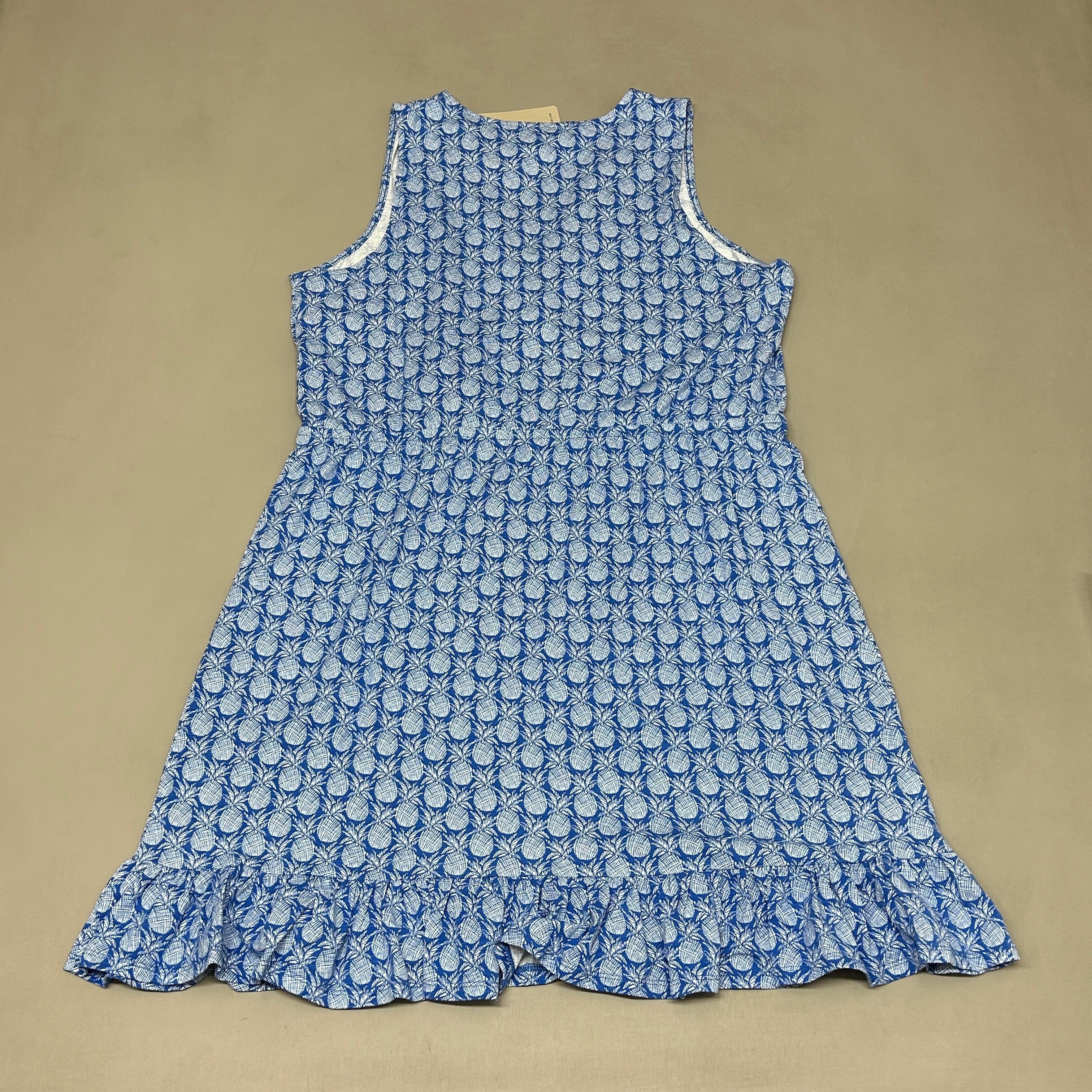TOMMY BAHAMA Women's Fineapple Sleeveless SunDress Blue/White Turkish Sea Size S (New)