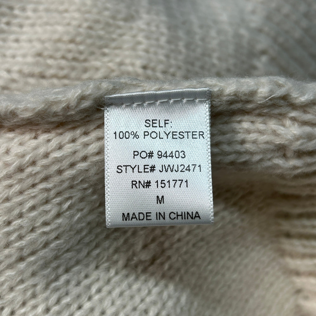 GILLI Fringed Button Up Cardigan Cream Size Medium (New)