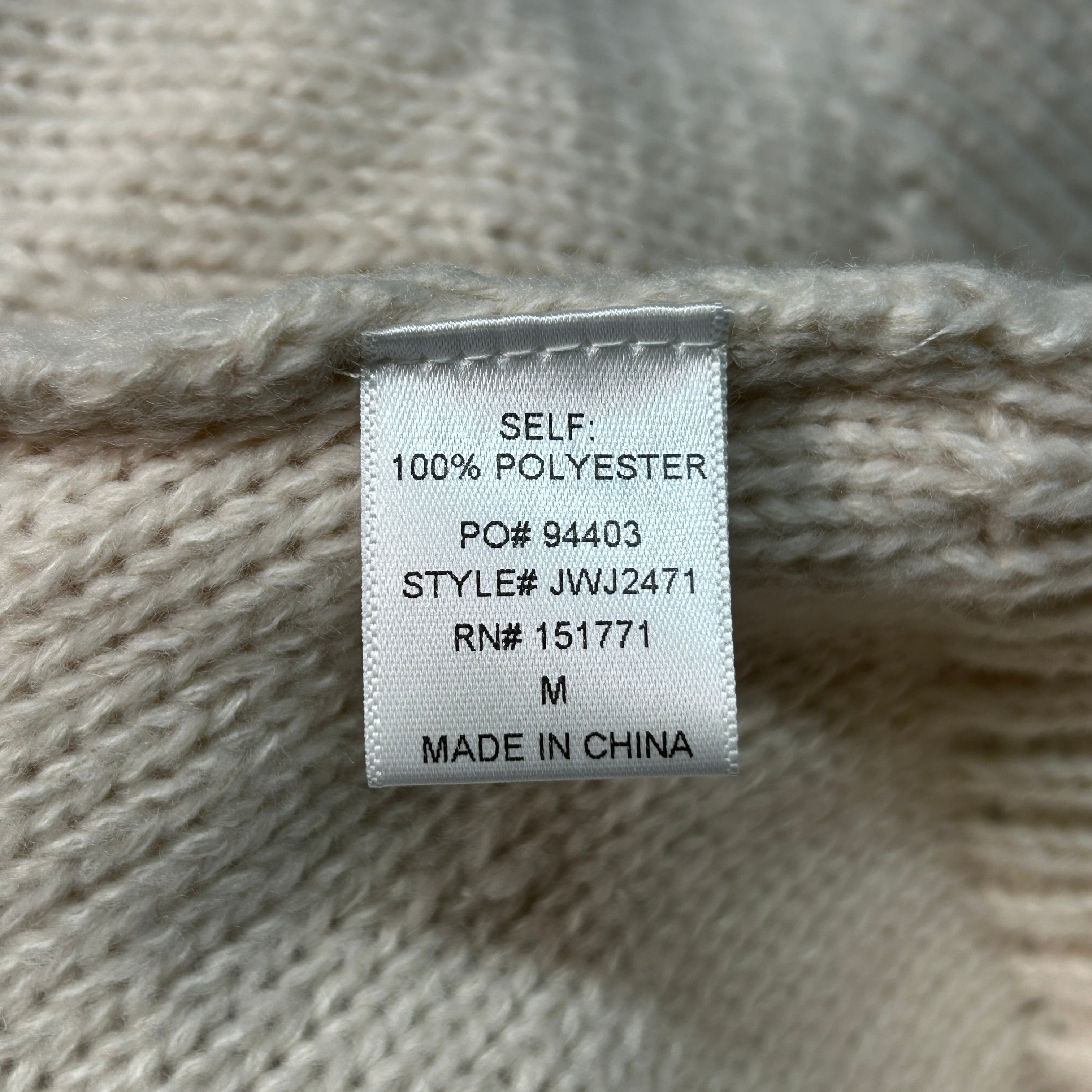 GILLI Fringed Button Up Cardigan Cream Size Medium (New)