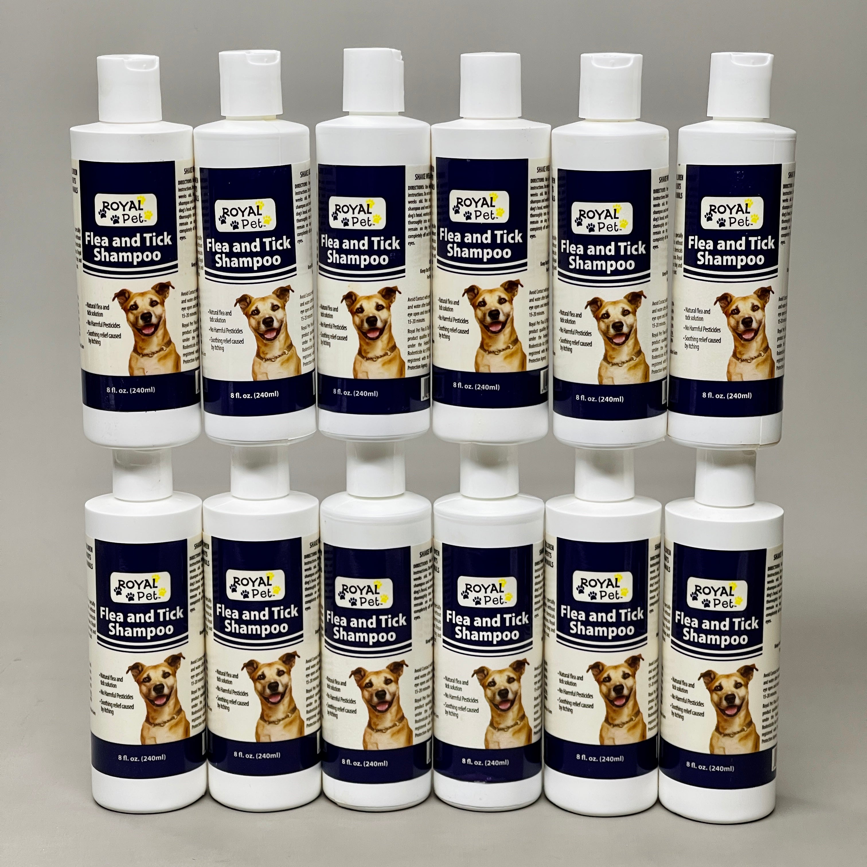 ROYAL PET Flea & Tick Shampoo 12-PACK for Dogs USA 8 fl oz (New)