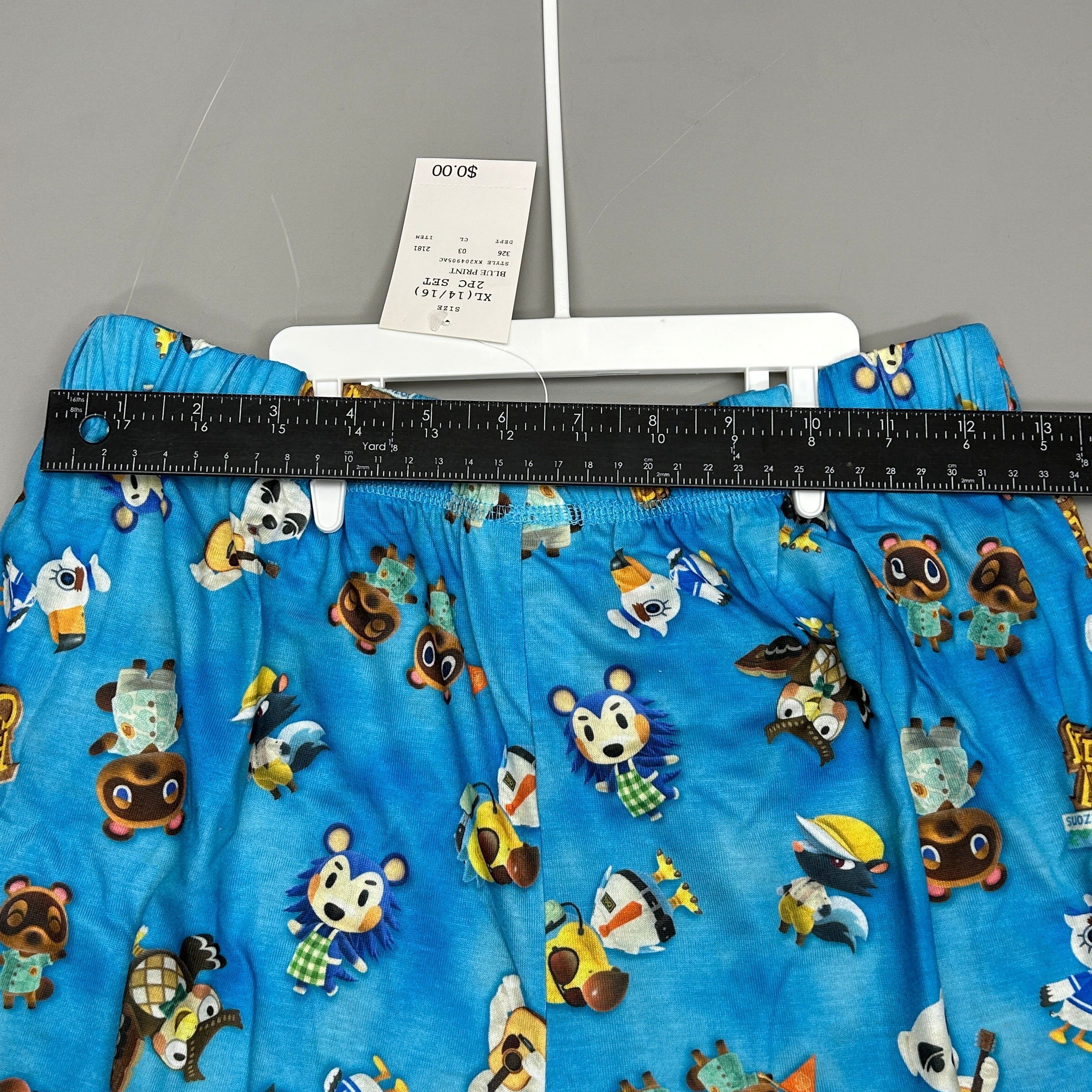KOMAR KIDS Boys' Animal Crossing 2pc Pajama Set Blue Sz XL (New)