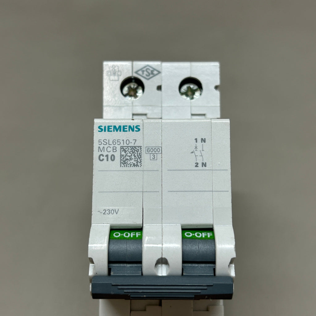 SIEMENS Miniature Circuit Breaker 230V 6KA Off-White 5SL6510-7 (New)