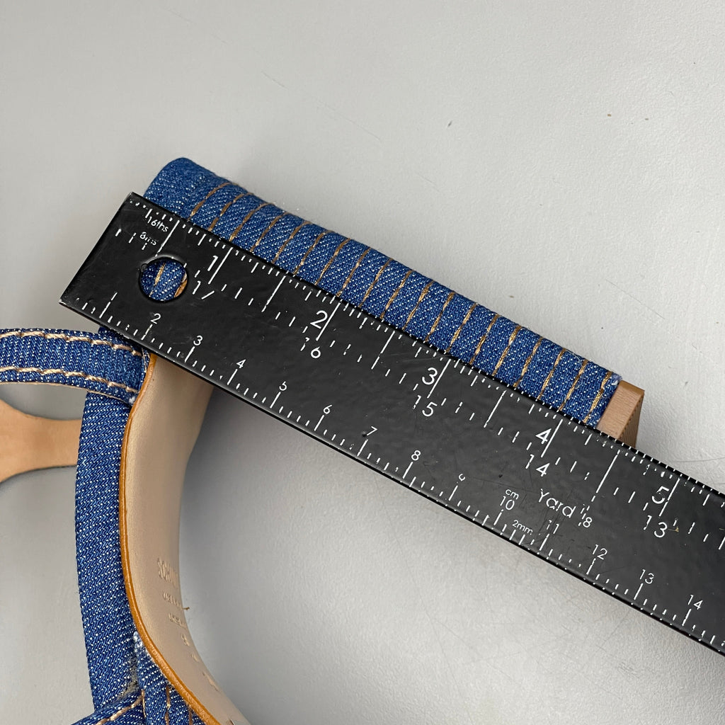 SCHUTZ Keefa Casual Denim Women's 4" Heeled Sandal Platform Blue Sz 9B (New)