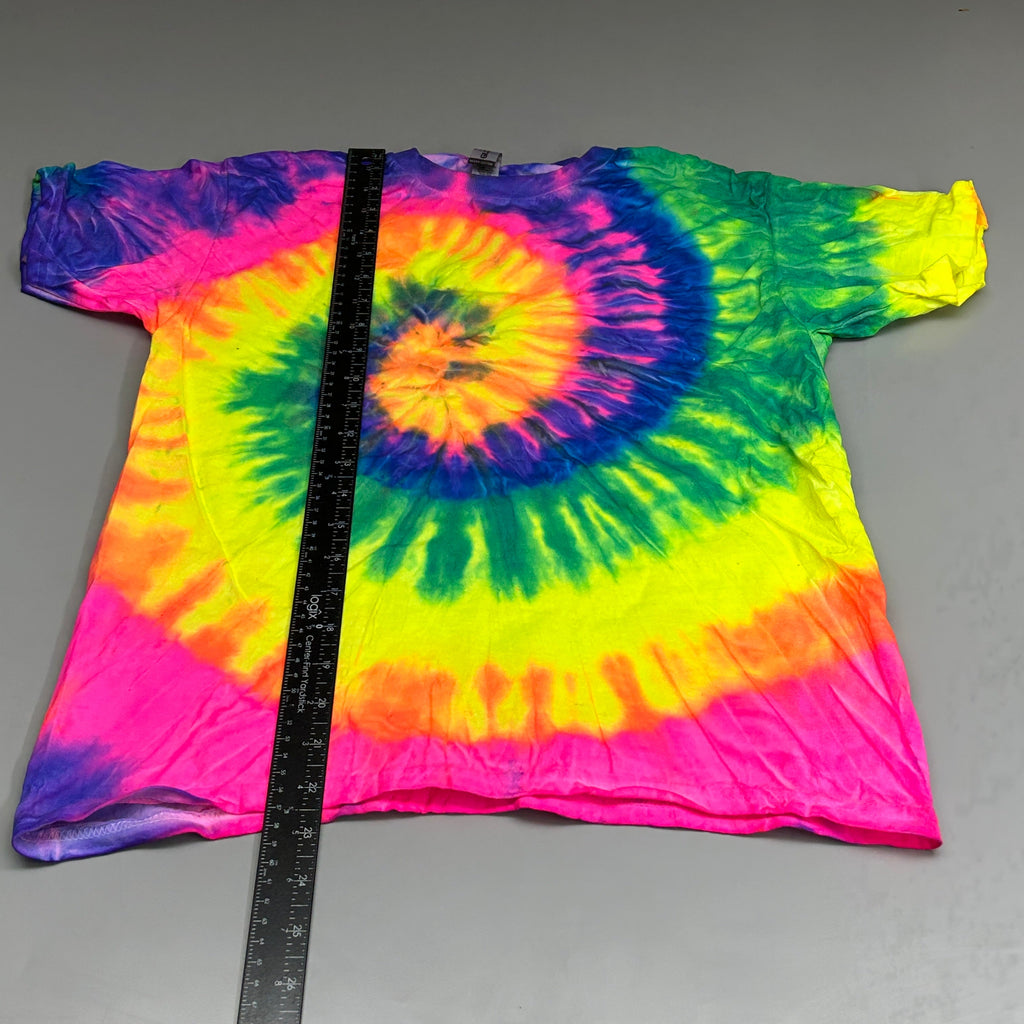 GILDAN (12 PACK) Tie Dye Short Sleeve Unisex Heavy Cotton T-Shirts Sz Youth Large (New)