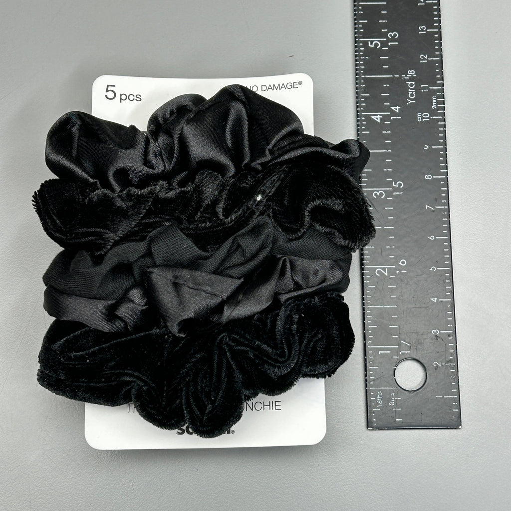 SCUNCI 3-PACK! The Original Scrunchie Black 5-Pieces (New)