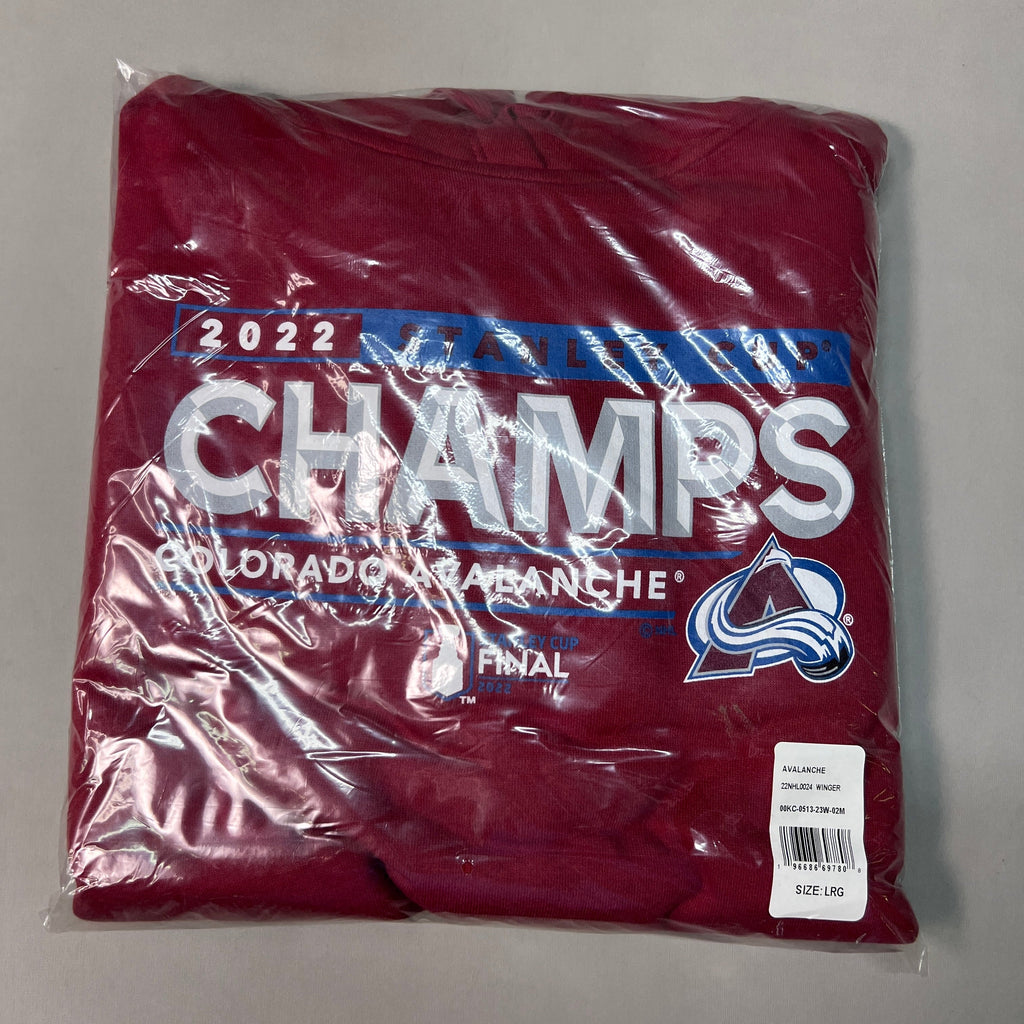 FANATICS 2022 Stanley Cup Champs Colorado Avalanche Final Hoodie Sz L Burgundy 22NHL0024 (New)