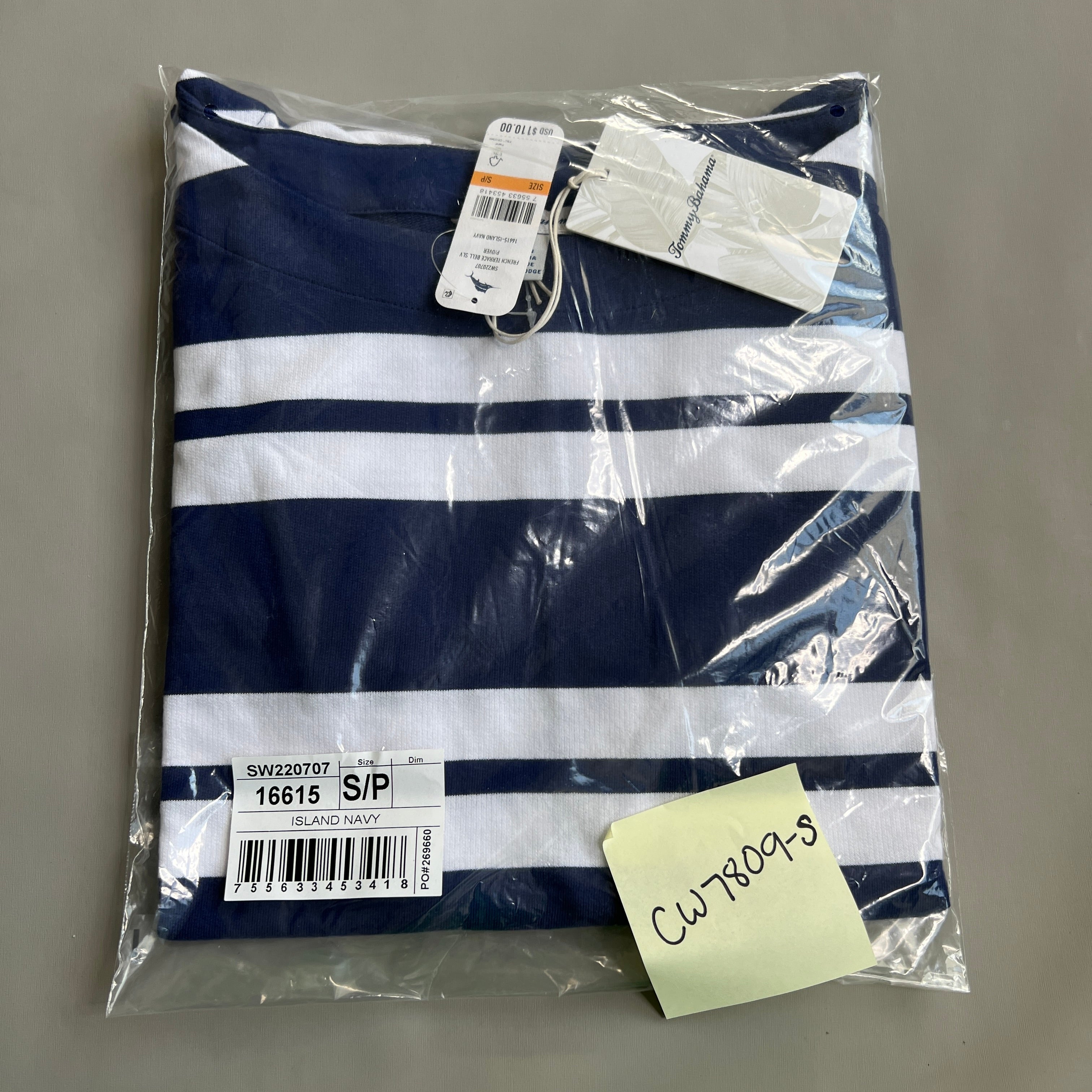 TOMMY BAHAMA Women's French Terrace Bell Sleeve Popover Island Navy Size S (New)