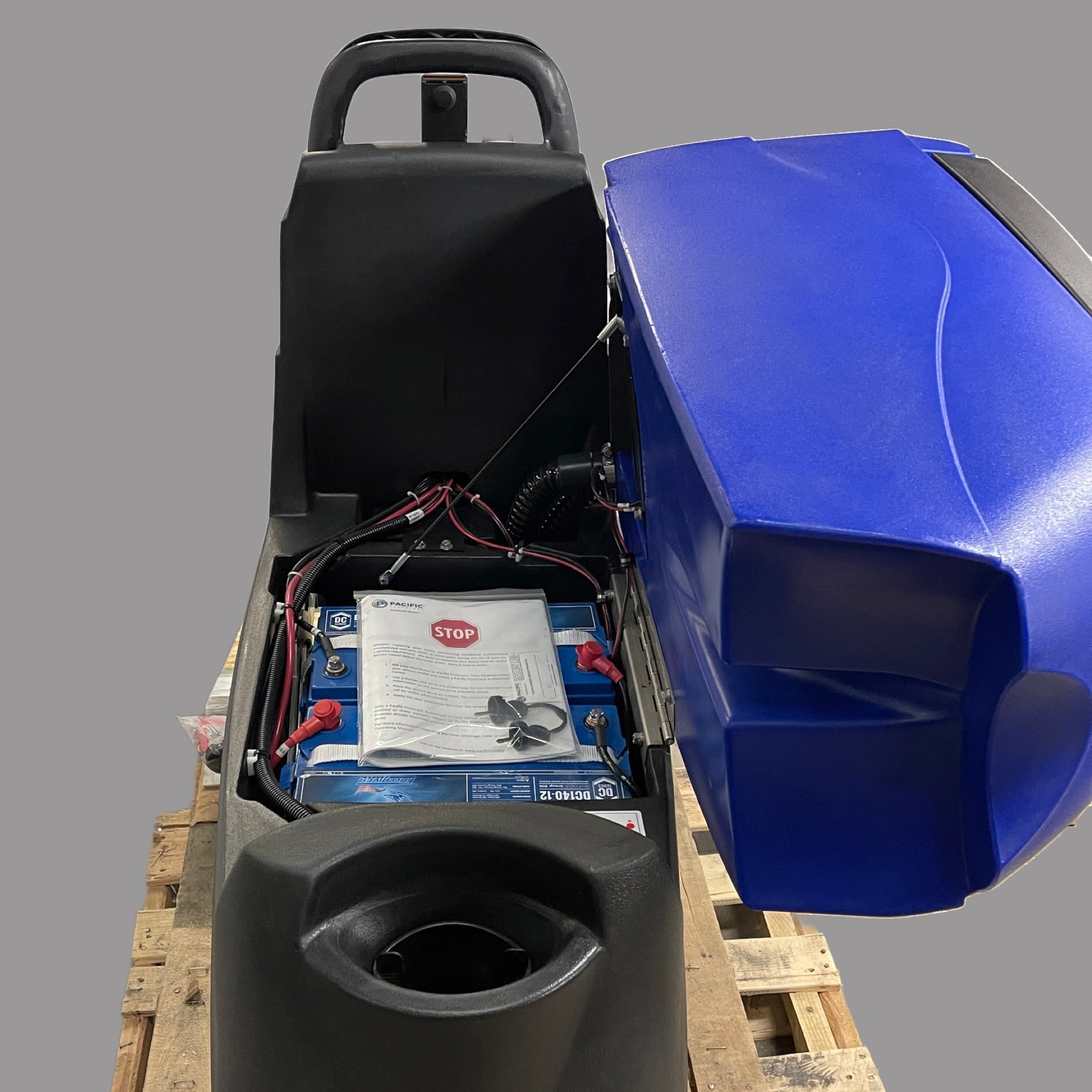 POWERKLEEN Floor Scrubber Transaxle Drive with Battery Shield Blue/Black S-20 (New)