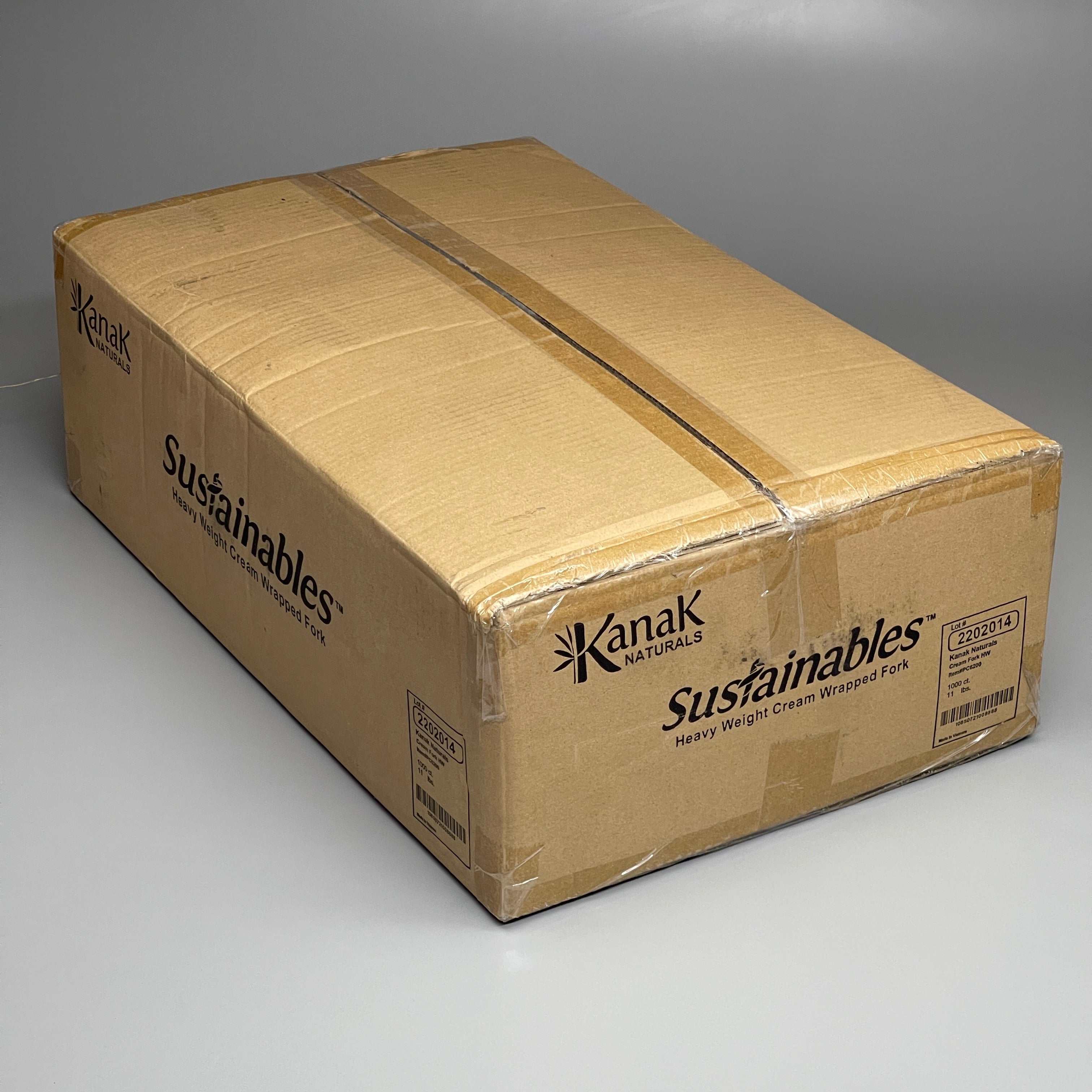 KANAK NATURALS (1,000 FORKS) Heavy Weight Flexible Plastic Fork Individually Wrapped Cream PC6200