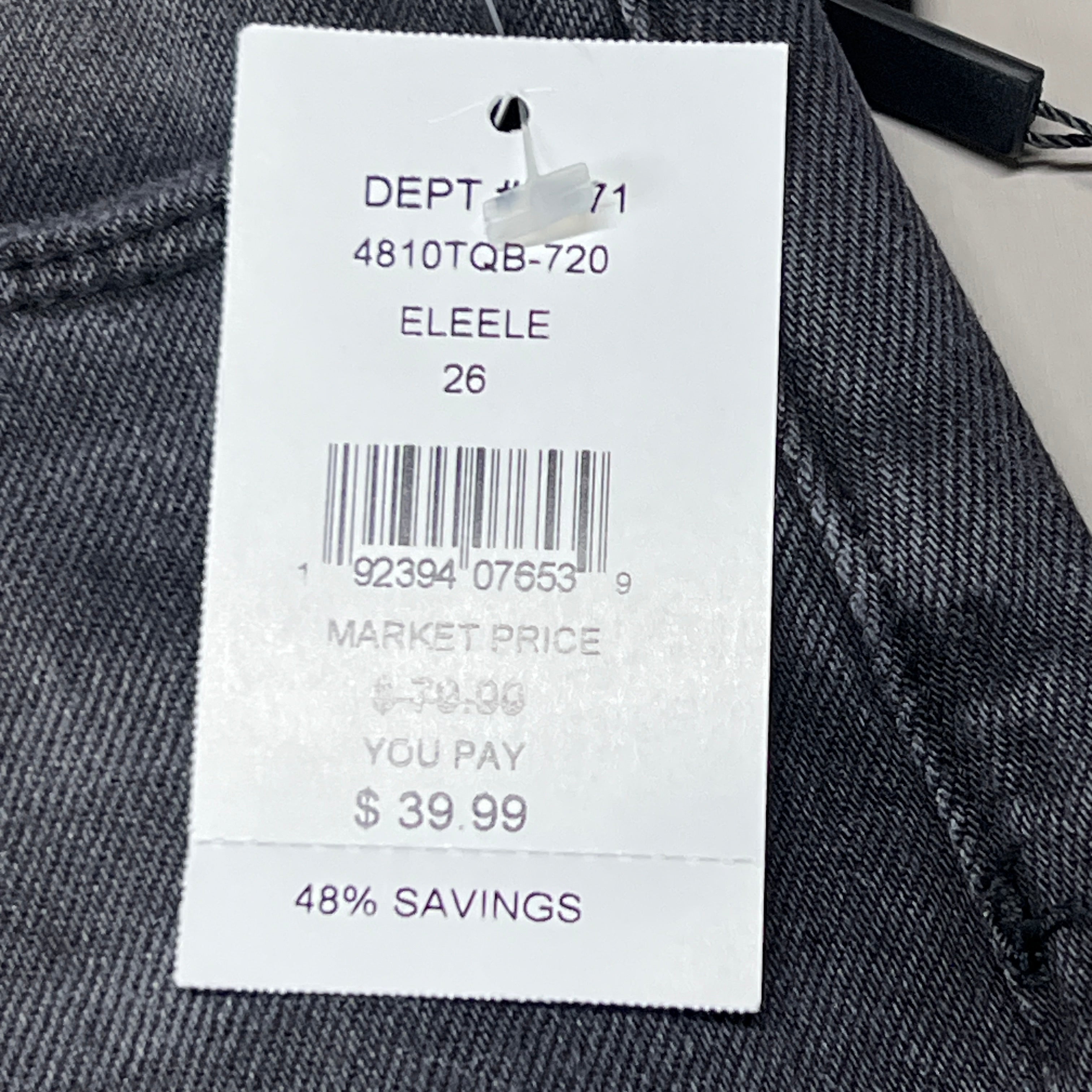 ARTICLES OF SOCIETY Kate Eleele Raw Hem Cropped Jeans Women's Sz 26 Black 4810TQB-720 (New)