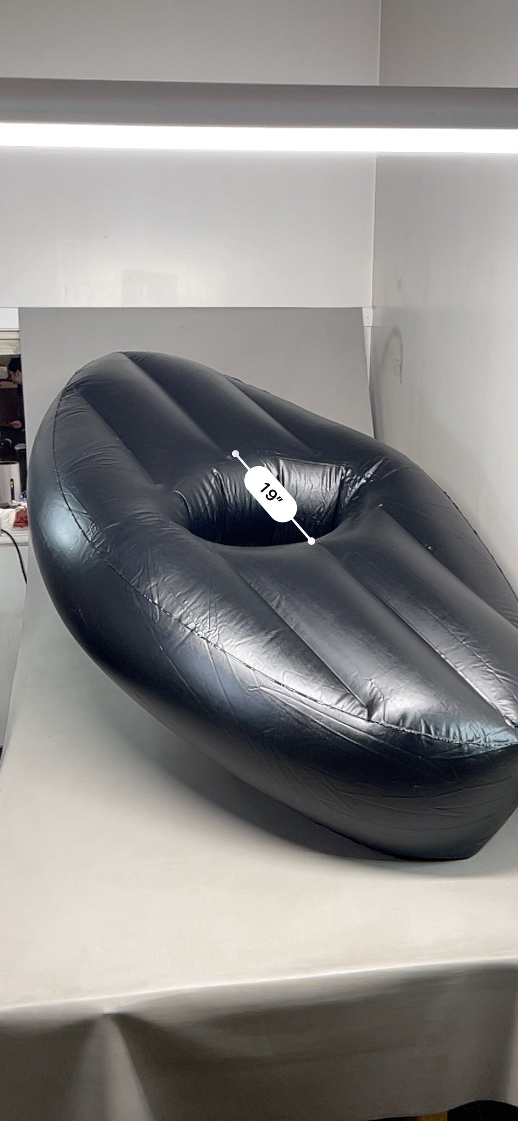 ZA@ BOOTY BEAN BAG BBL Big Inflatable Air Mattress Black 24" Oval With More Support (New)