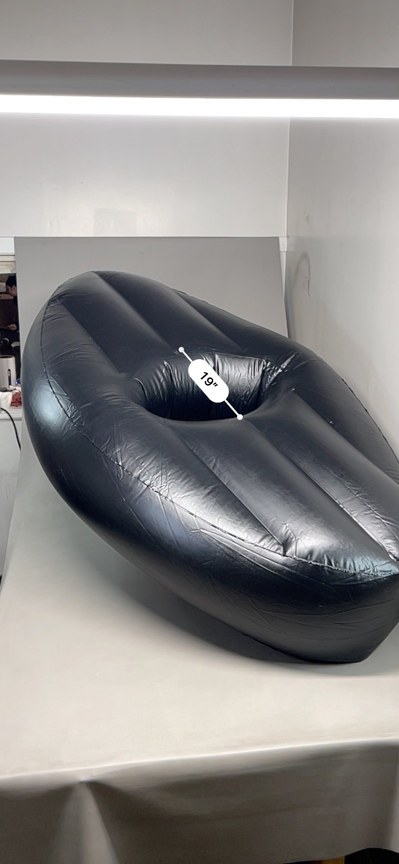 ZA@ BOOTY BEAN BAG BBL Big Inflatable Air Mattress Black 24" Oval With More Support (New)