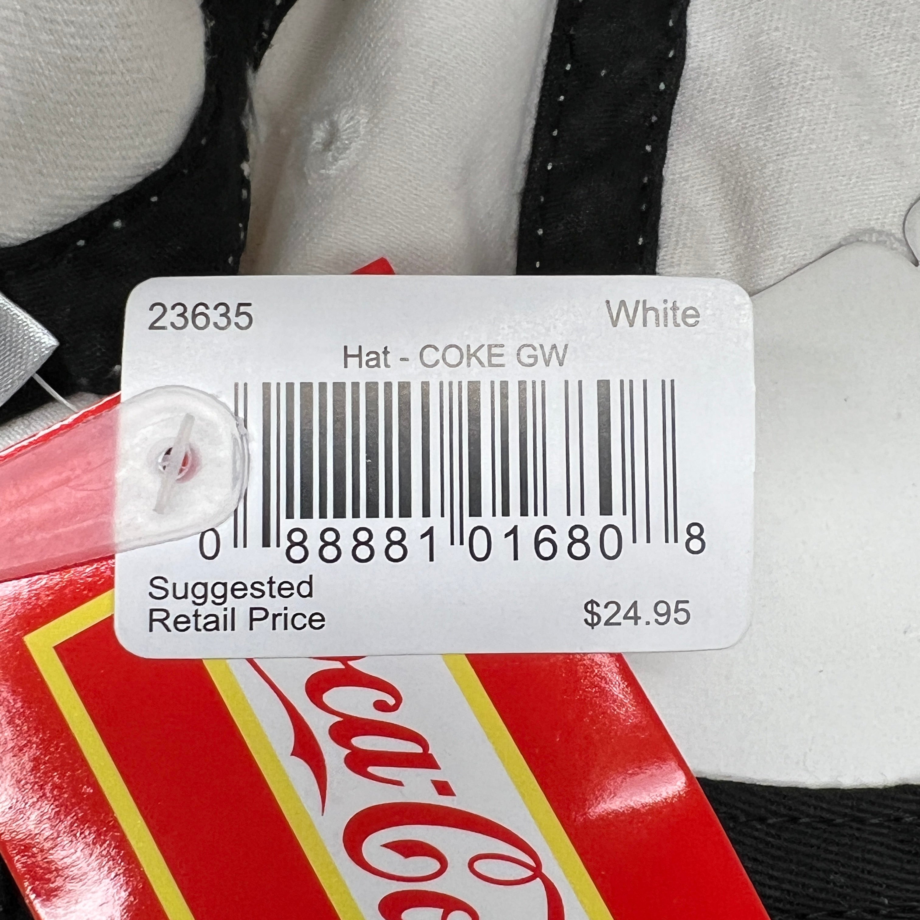 COCA-COLA Baseball Cap Strap Back Sz One Size White 23635 (New)