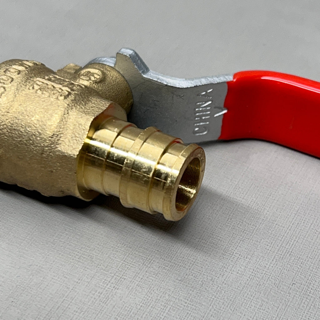 RED-WHITE VALVE Brass LF PEX Ball Valve 1/2" 0.28 lb 5015AB (New)