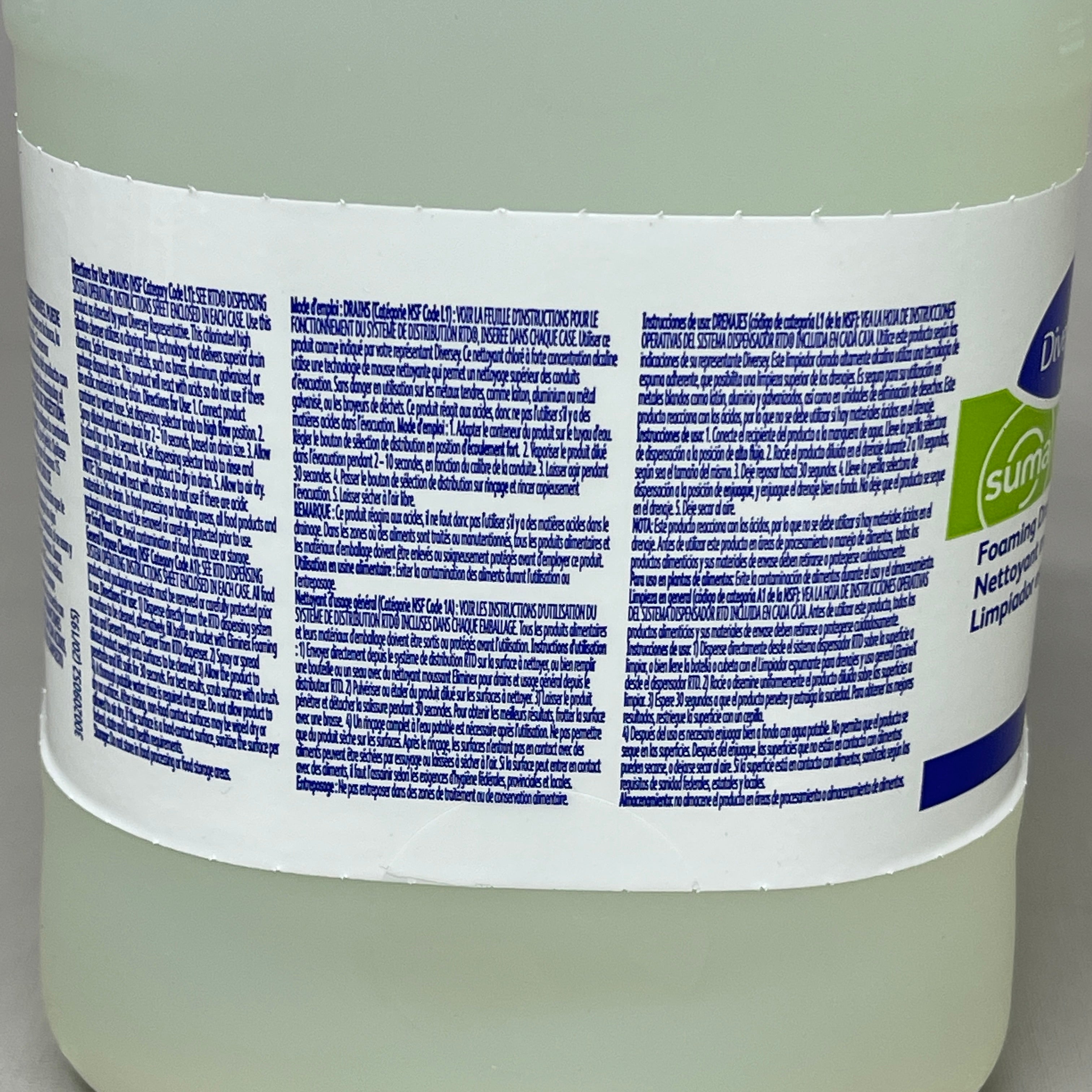 ZA@ DIVERSEY Suma Eliminex Foaming Drain & General Purpose Cleaner 10-PK x 1.5L 94266308 (New)