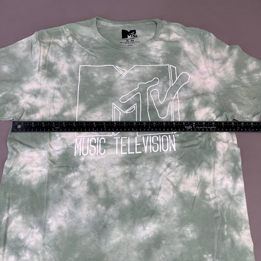 MTV Mint and White Tie-Dye Short Sleeve T-Shirt Women's Sz XL 86947(New)