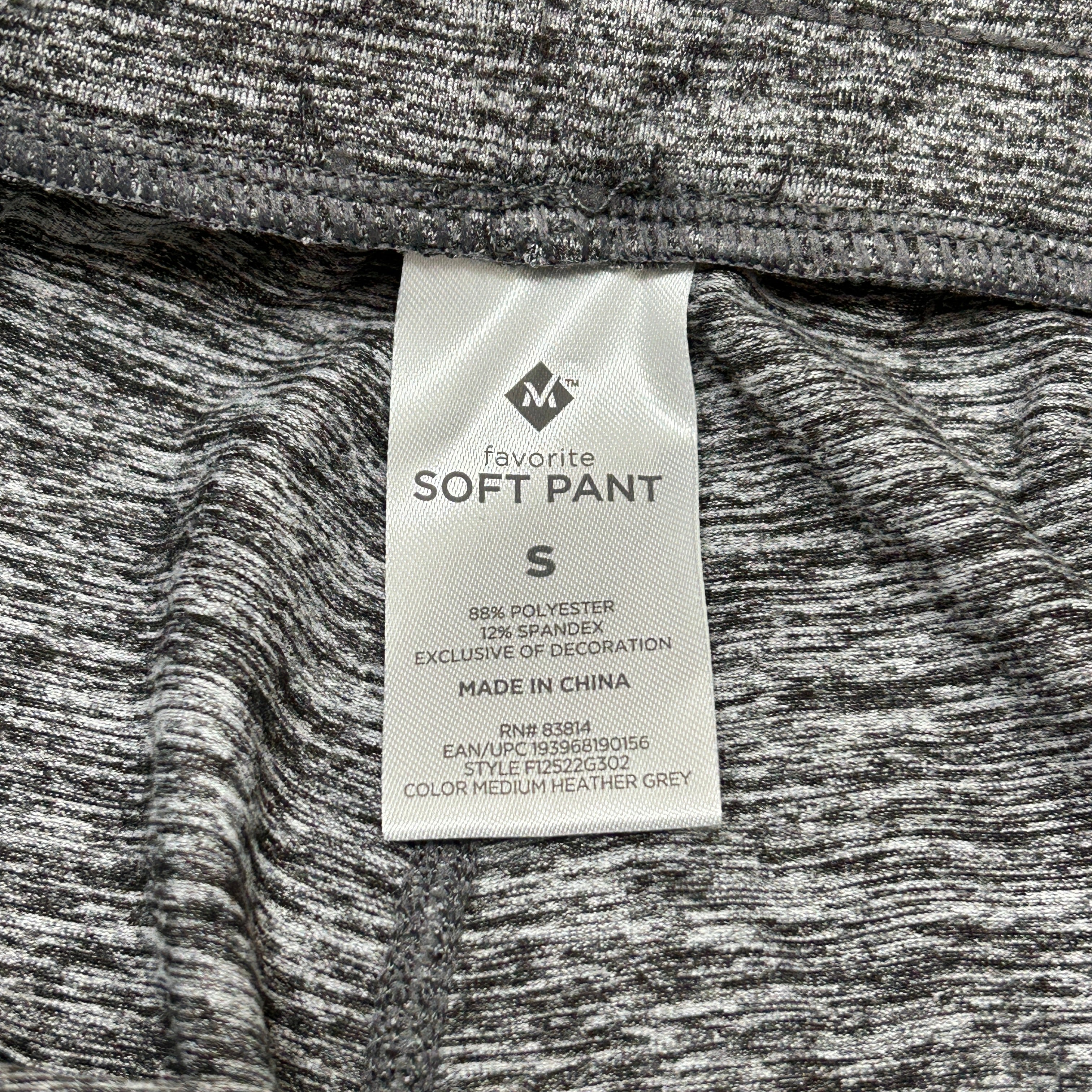 MEMBERS MARK Favorite Straight Leg Soft Pant Heather Grey Size Small (New)
