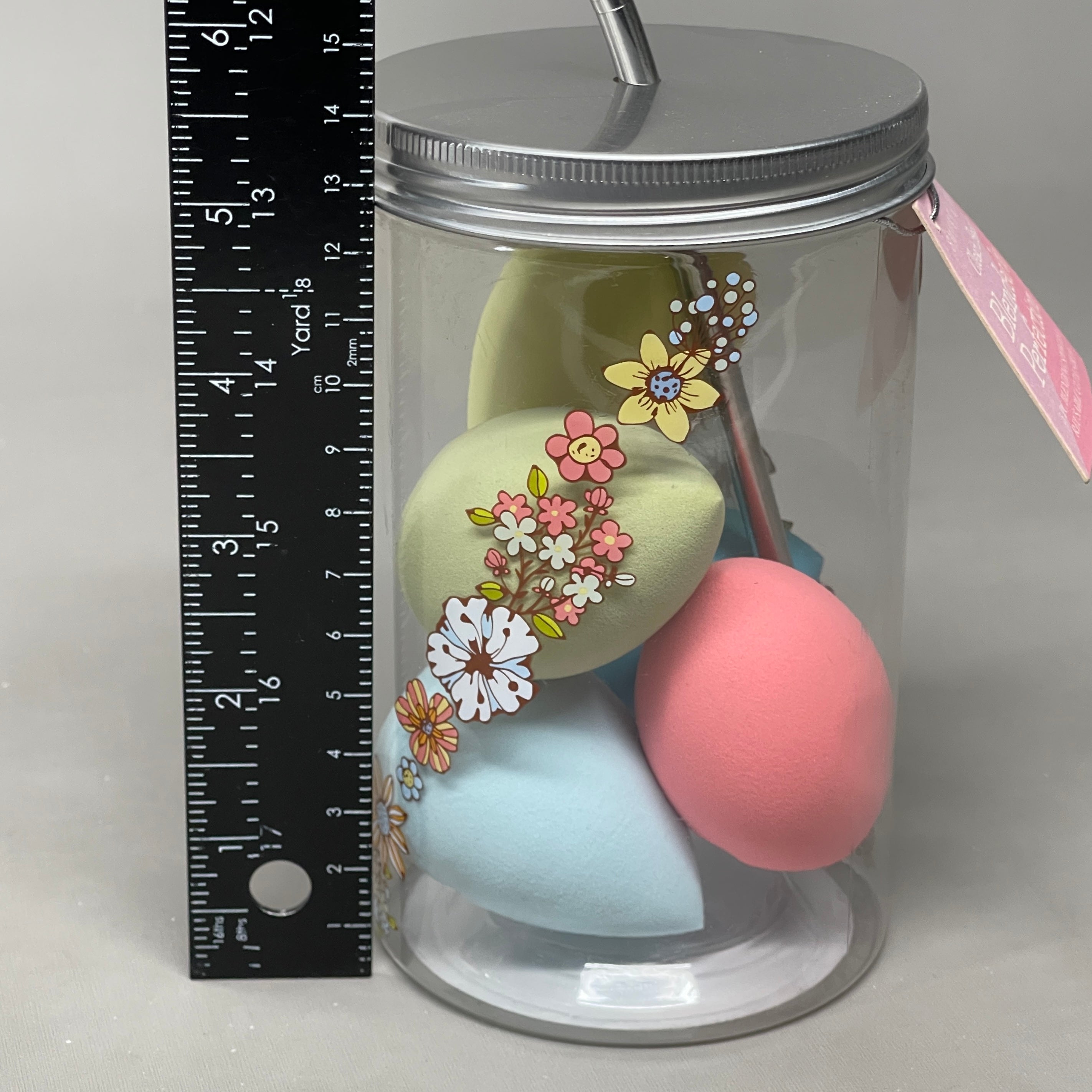 z@ SMOKE & MIRRORS 5-PIECE Blending Sponges & Reusable Cup & Straw (New)