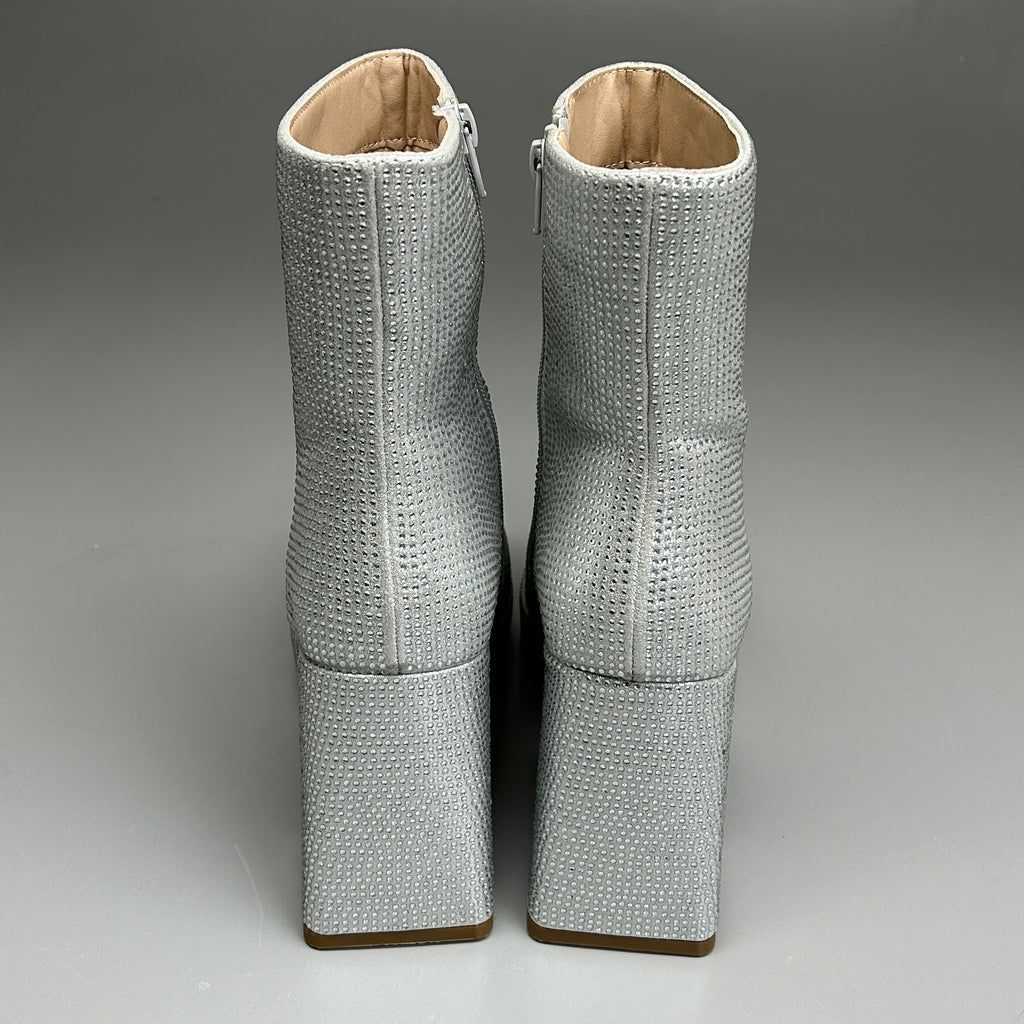 MIA Iva Silver Stone Heeled Boots Women's Sz 9.5 Silver GS1253108 (New)