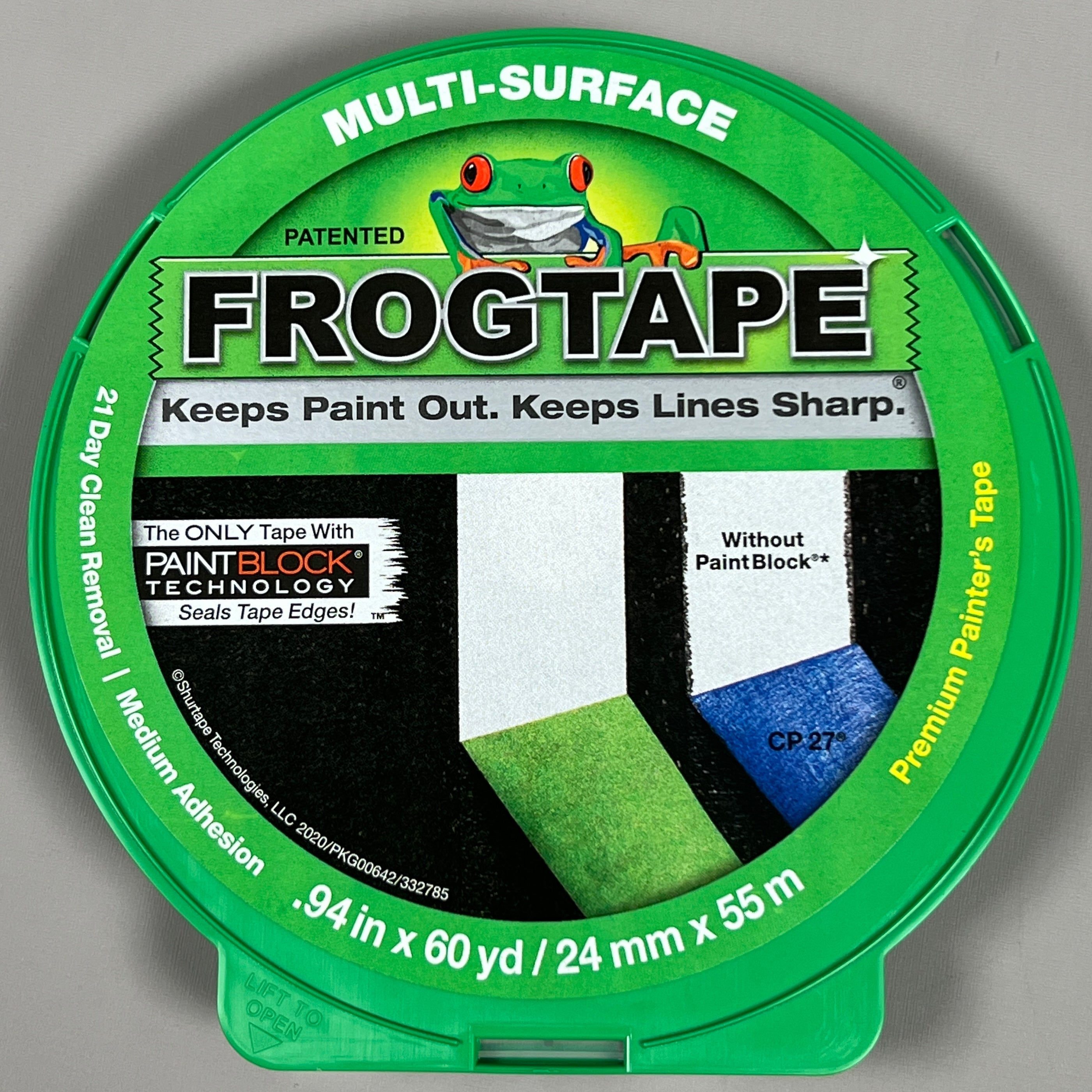 2-PK SHURTAPE FROGTAPE Multi-Surface Masking Tape Green 0.94 in x 60 yd 332785 (New)