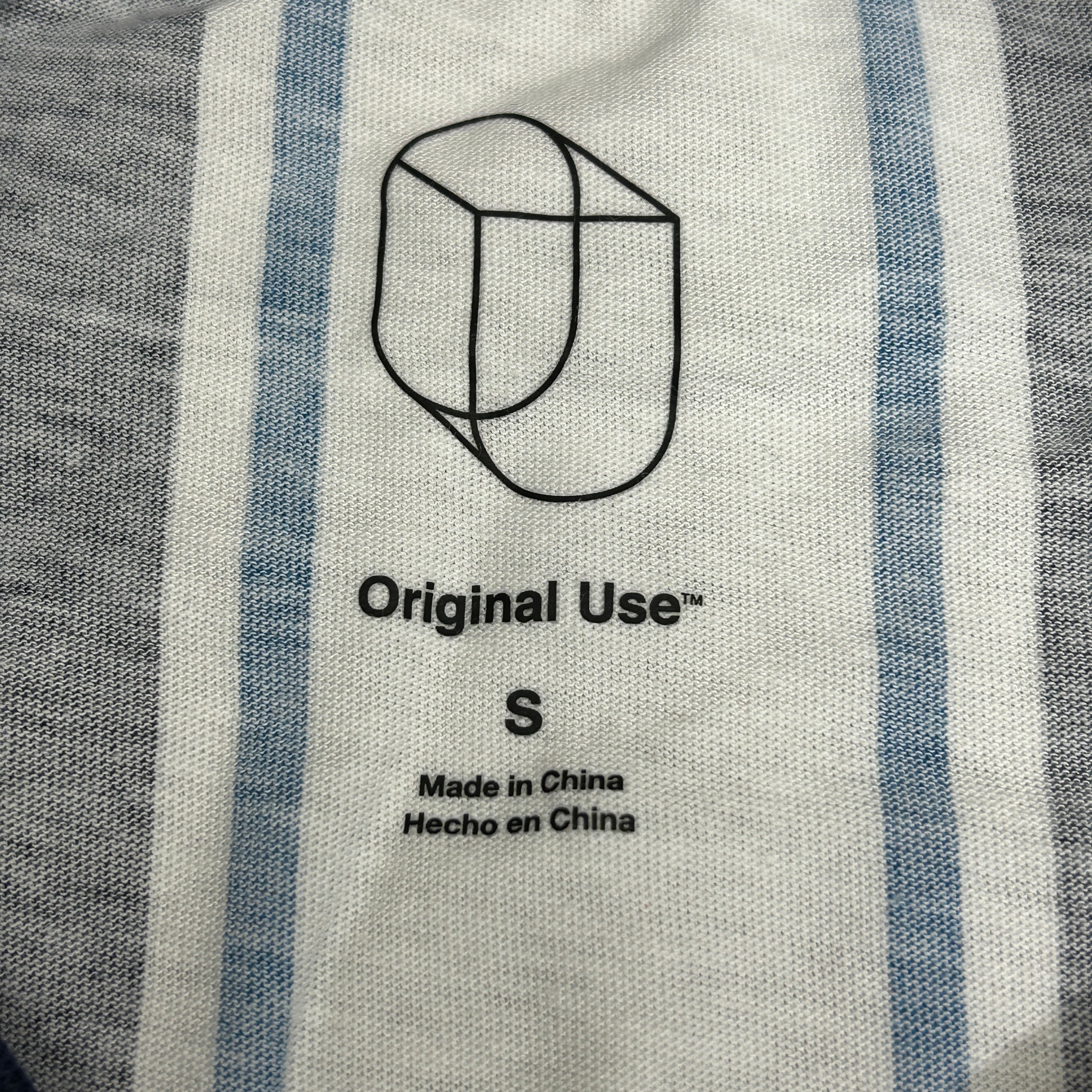 ORIGINAL USE Men's Striped Long Sleeve T-Shirt Gold/Stripe Sz S (New)