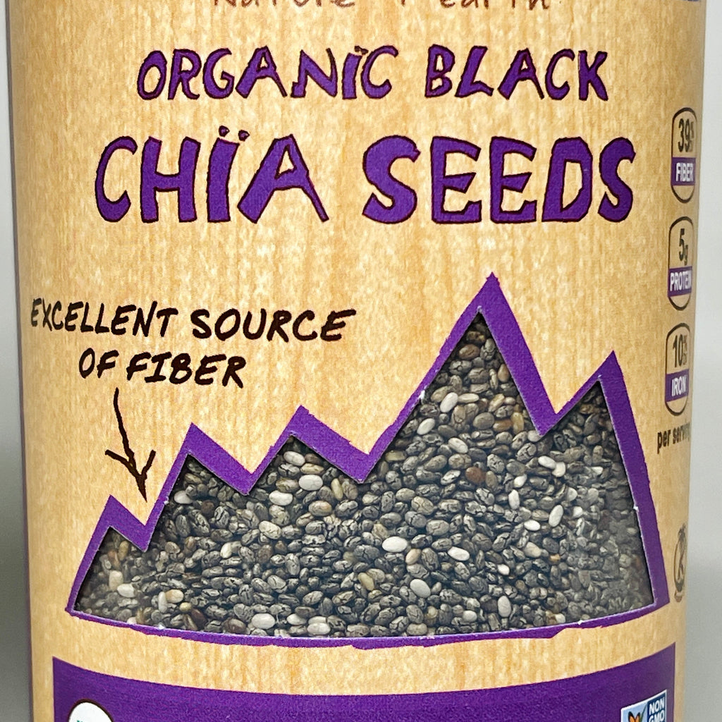 ZA@ NATIERRA Nature & Earth Organic Black Chia Seeds 7 oz Shaker BB 08/25