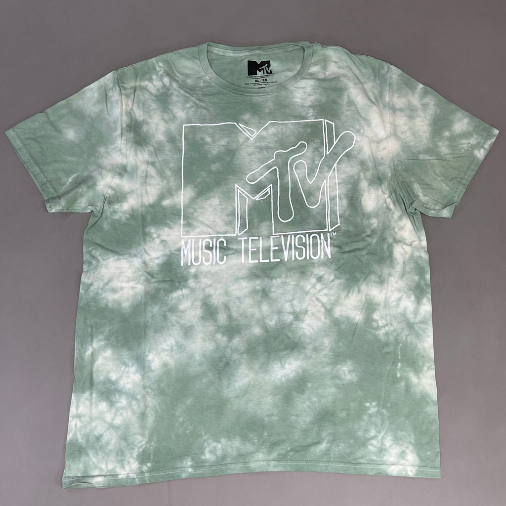 MTV Mint and White Tie-Dye Short Sleeve T-Shirt Women's Sz XL 86947(New)