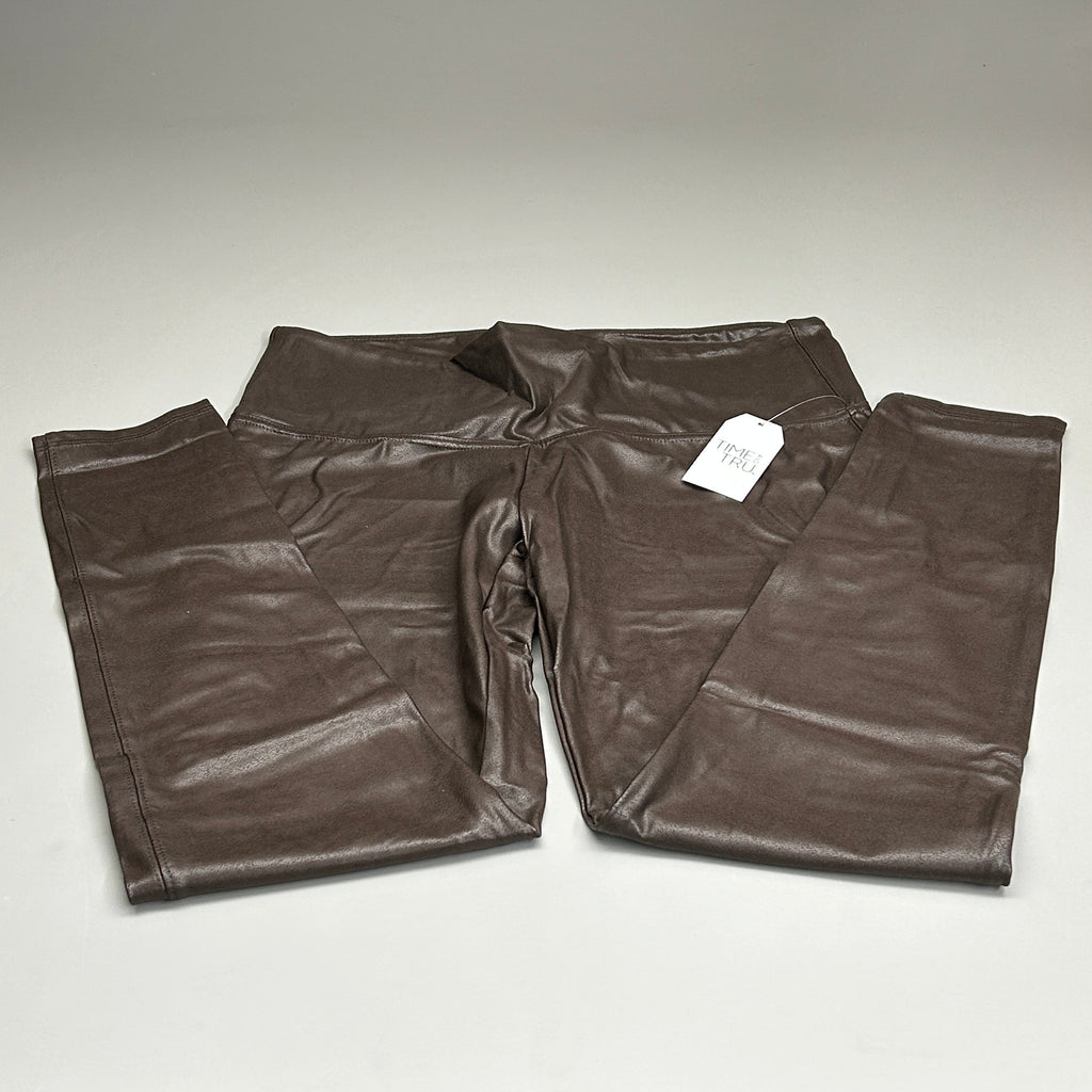 TIME AND TRU Women's Faux Leather Leggings Sz XL 16-18 Brown (New)