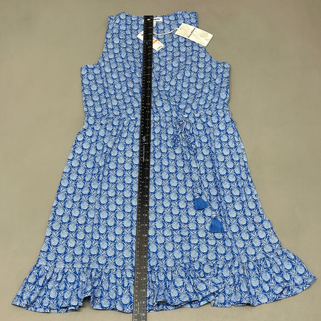 TOMMY BAHAMA Women's Fineapple Sleeveless SunDress Blue/White Turkish Sea Size S (New)