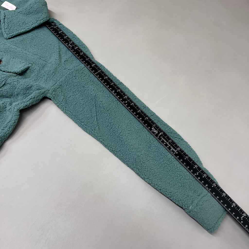 ZA@ PINK LILY Fleece Button-up Jacket Women's Sz S Olive Green PL177 (New)