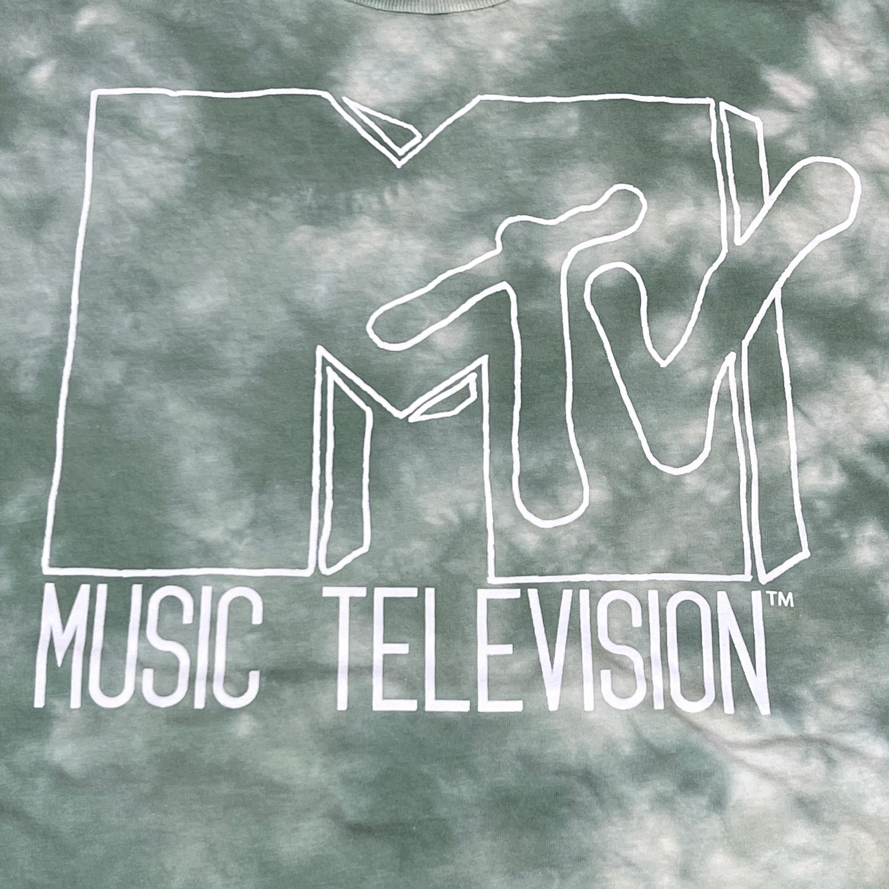 MTV Mint and White Tie-Dye Short Sleeve T-Shirt Women's Sz L 86947(New)