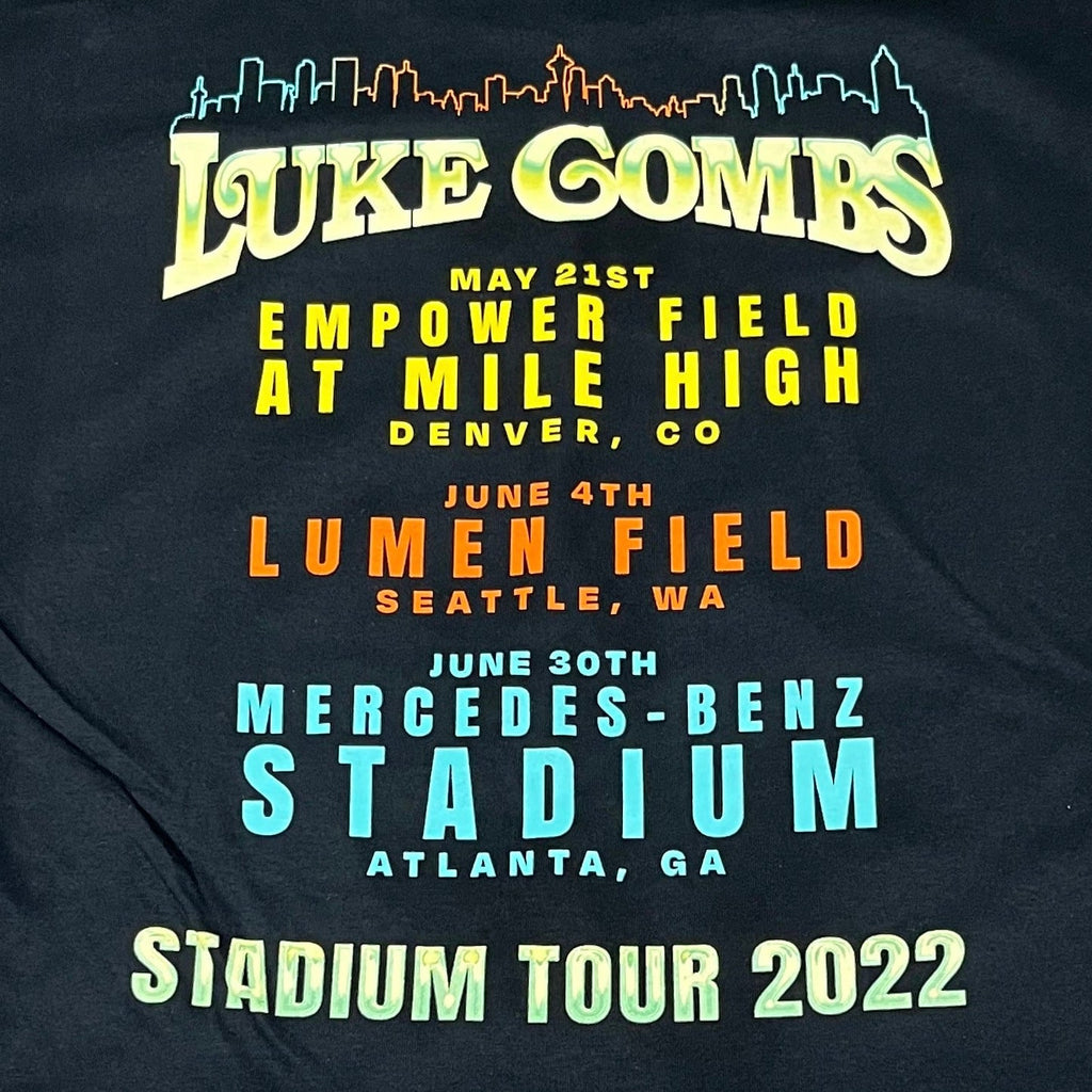 Luke Combs Stadium Tour 2022 Gildan Short Sleeve T-Shirt Unisex Sz S Black (New)