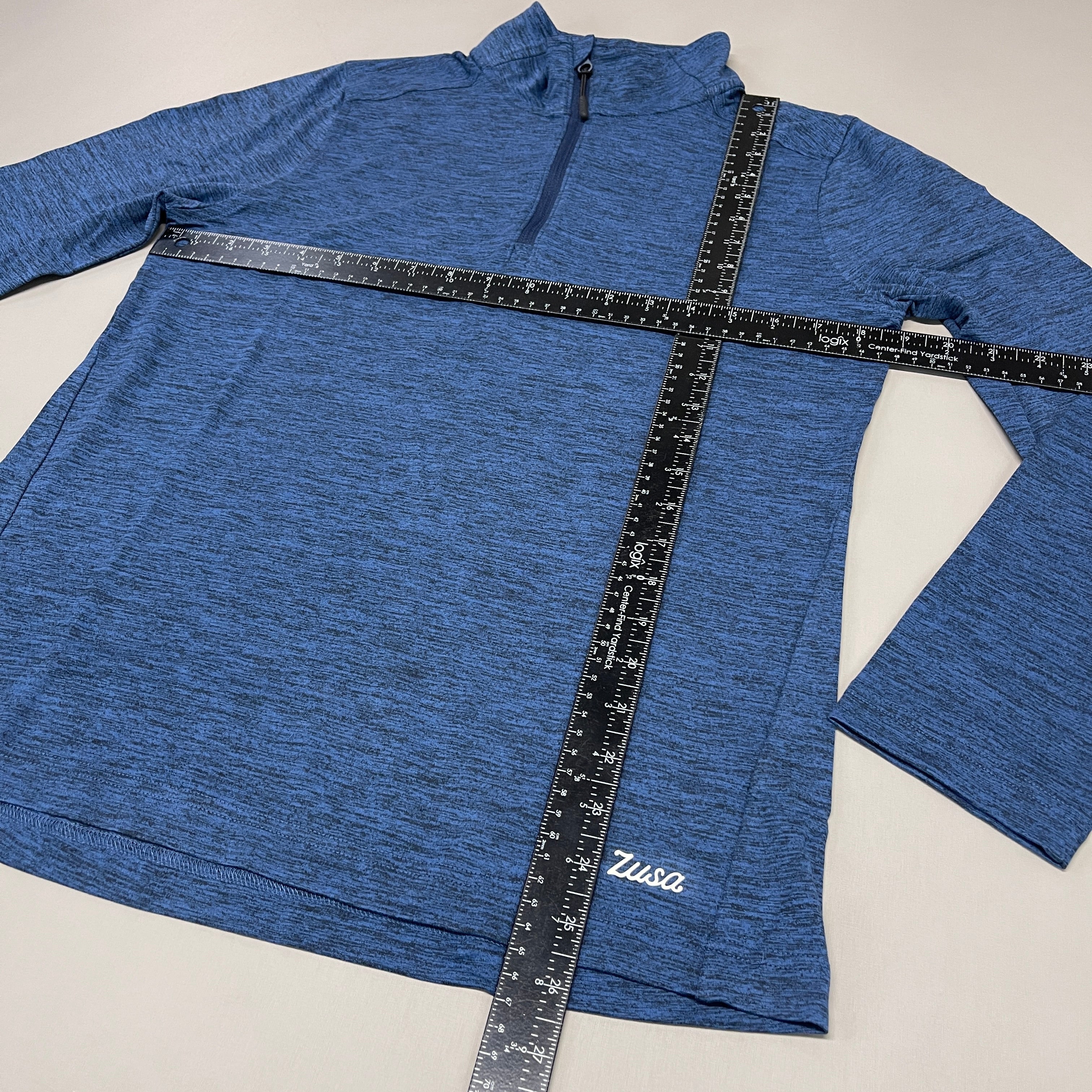 ZUSA Pull Over Shirt Long Sleeve Brisk Quarter Zip Women's Sz M Navy Heather (New)