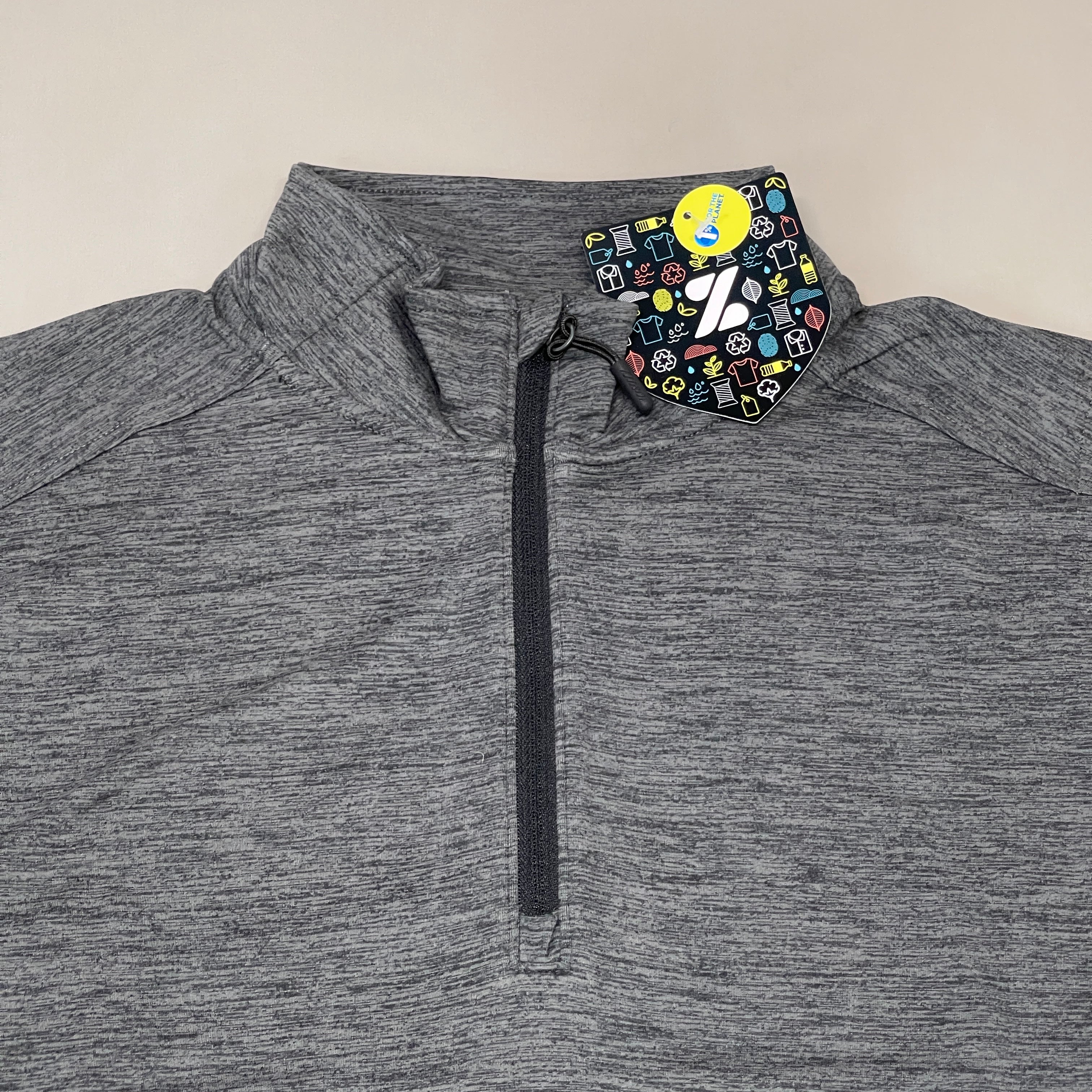 ZUSA Pull Over Shirt Long Sleeve Brisk Quarter Zip Women's Sz M Black Heather (New)