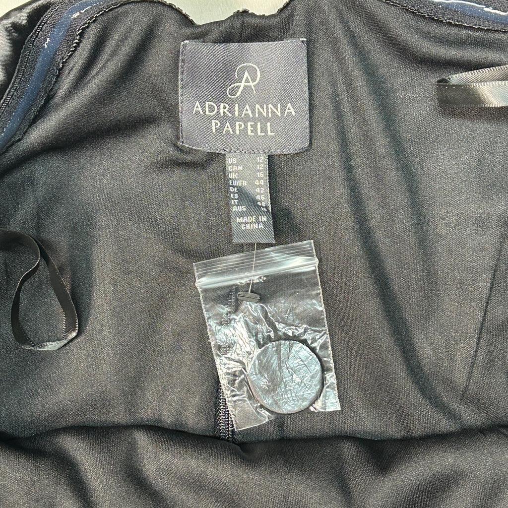 ADRIANNA PAPELL Velvet Tuxedo Top Black Size 12 (New)