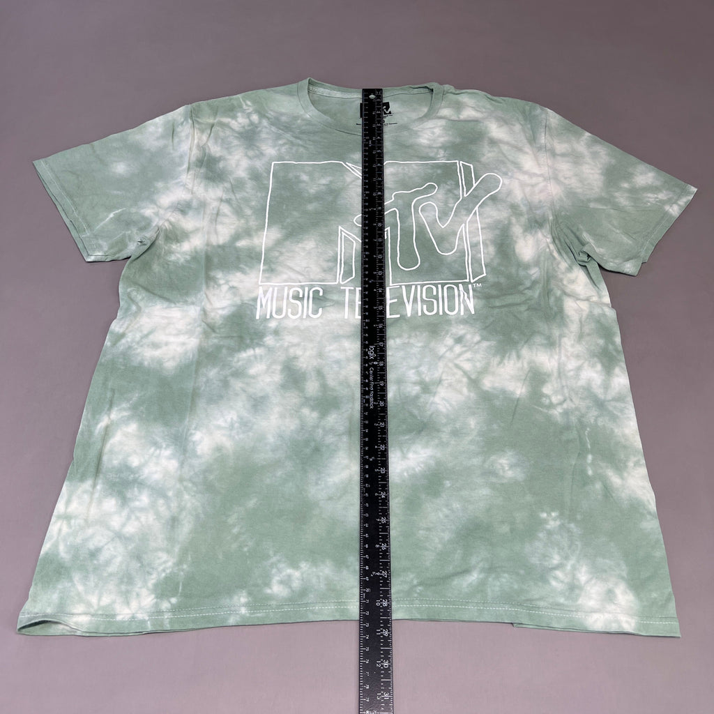 MTV Mint and White Tie-Dye Short Sleeve T-Shirt Women's Sz XL 86947(New)