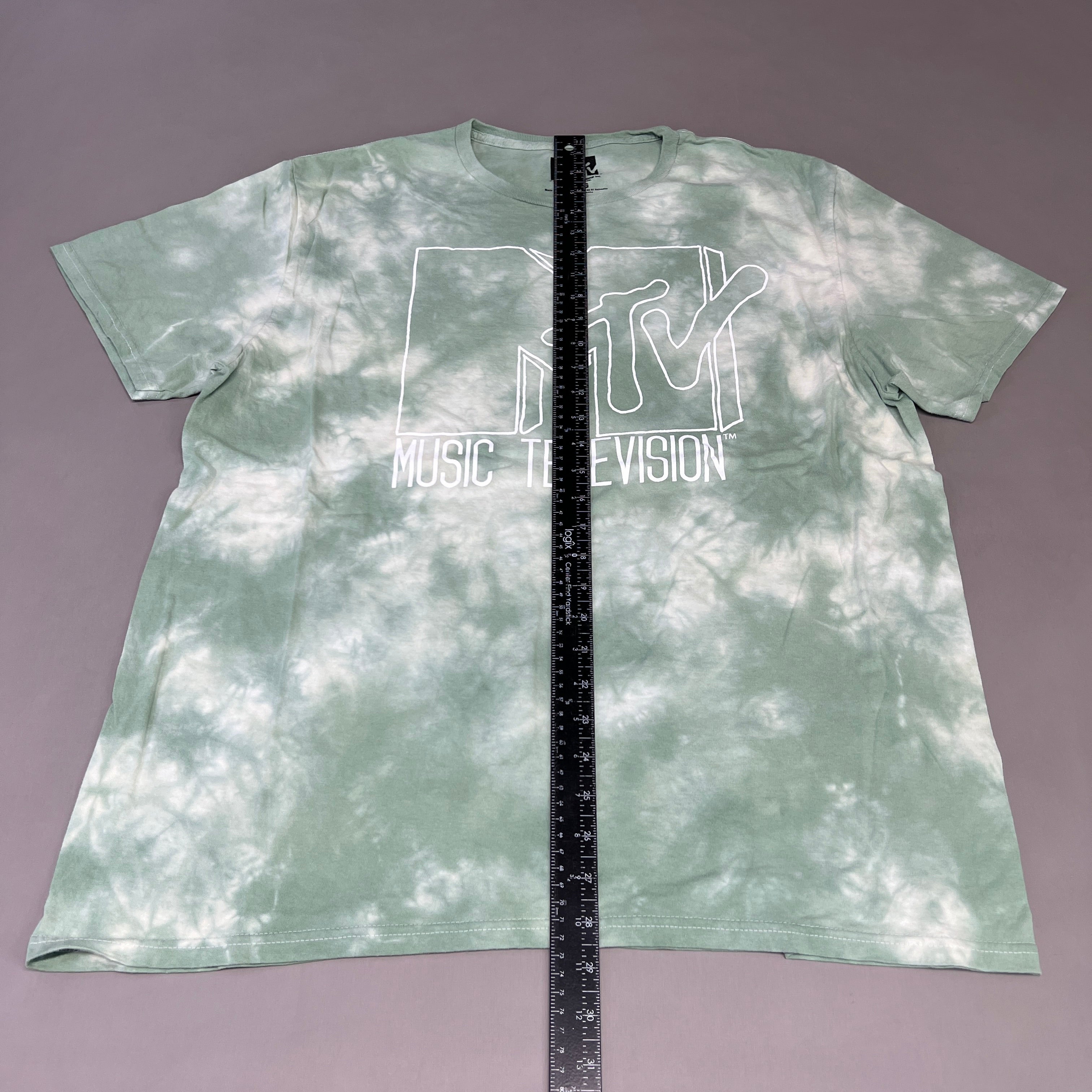 MTV Mint and White Tie-Dye Short Sleeve T-Shirt Women's Sz XL 86947(New)
