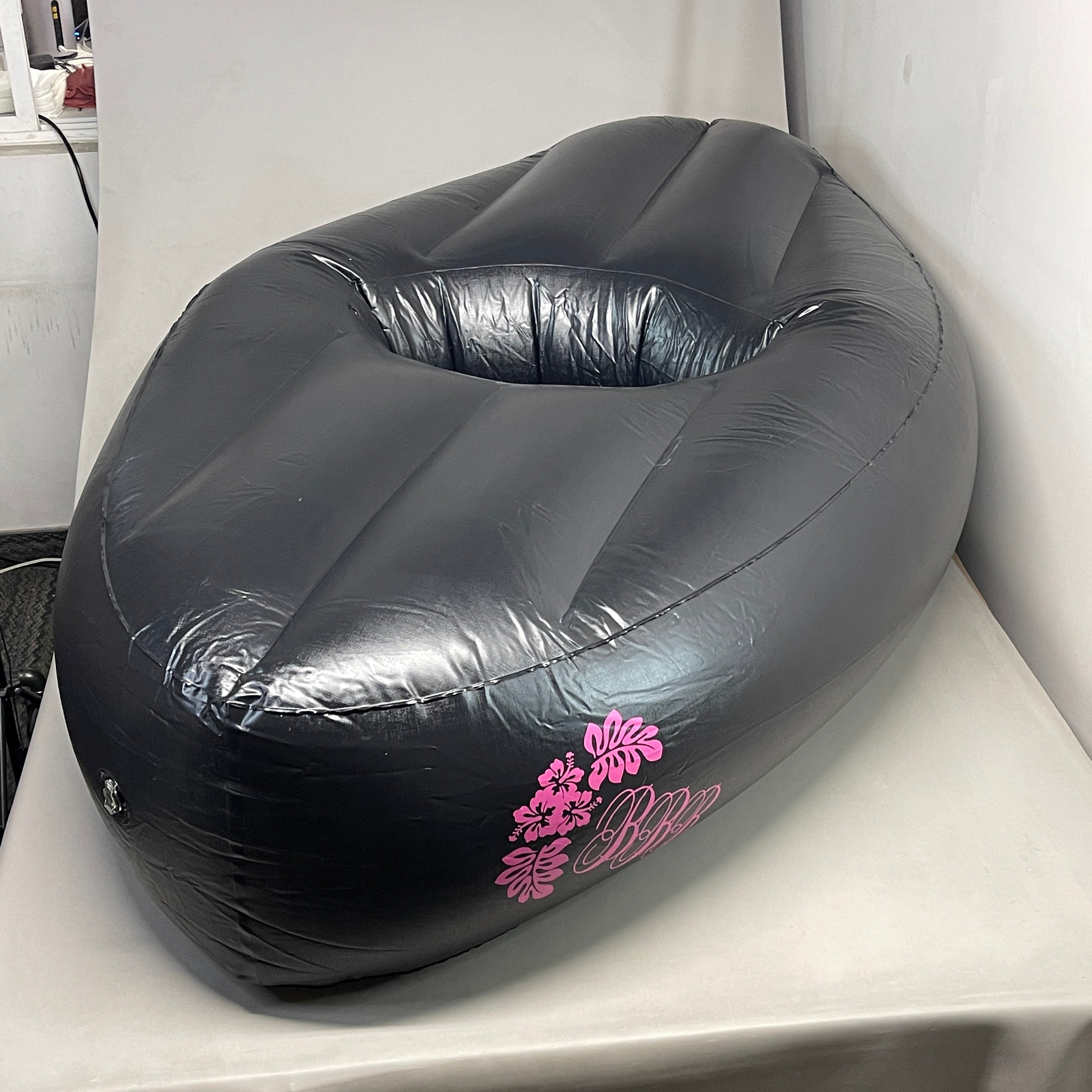 ZA@ BOOTY BEAN BAG BBL Big Inflatable Air Mattress Black 24" Oval With More Support (New)