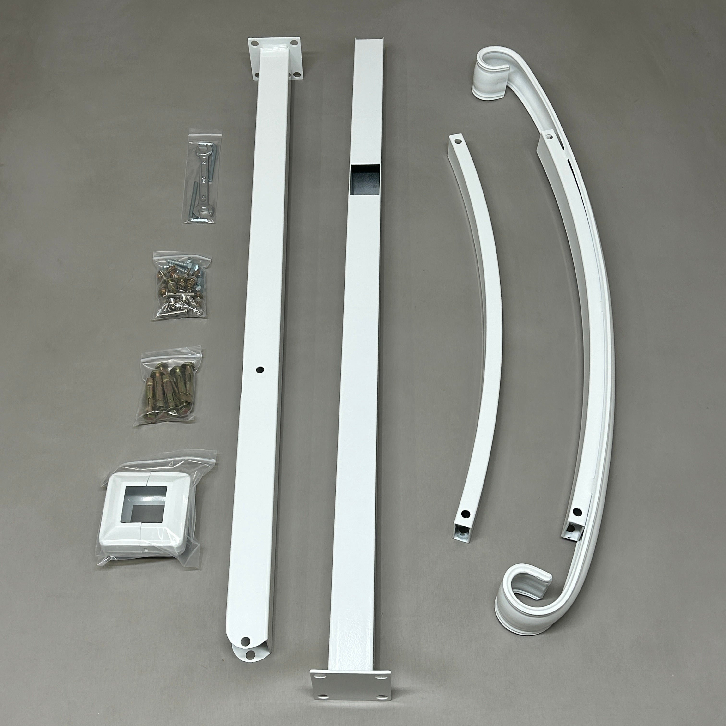 VEVOR Handrails for Outdoor Steps White Wrought Iron Handrail 41.7" x 38.2" (New)