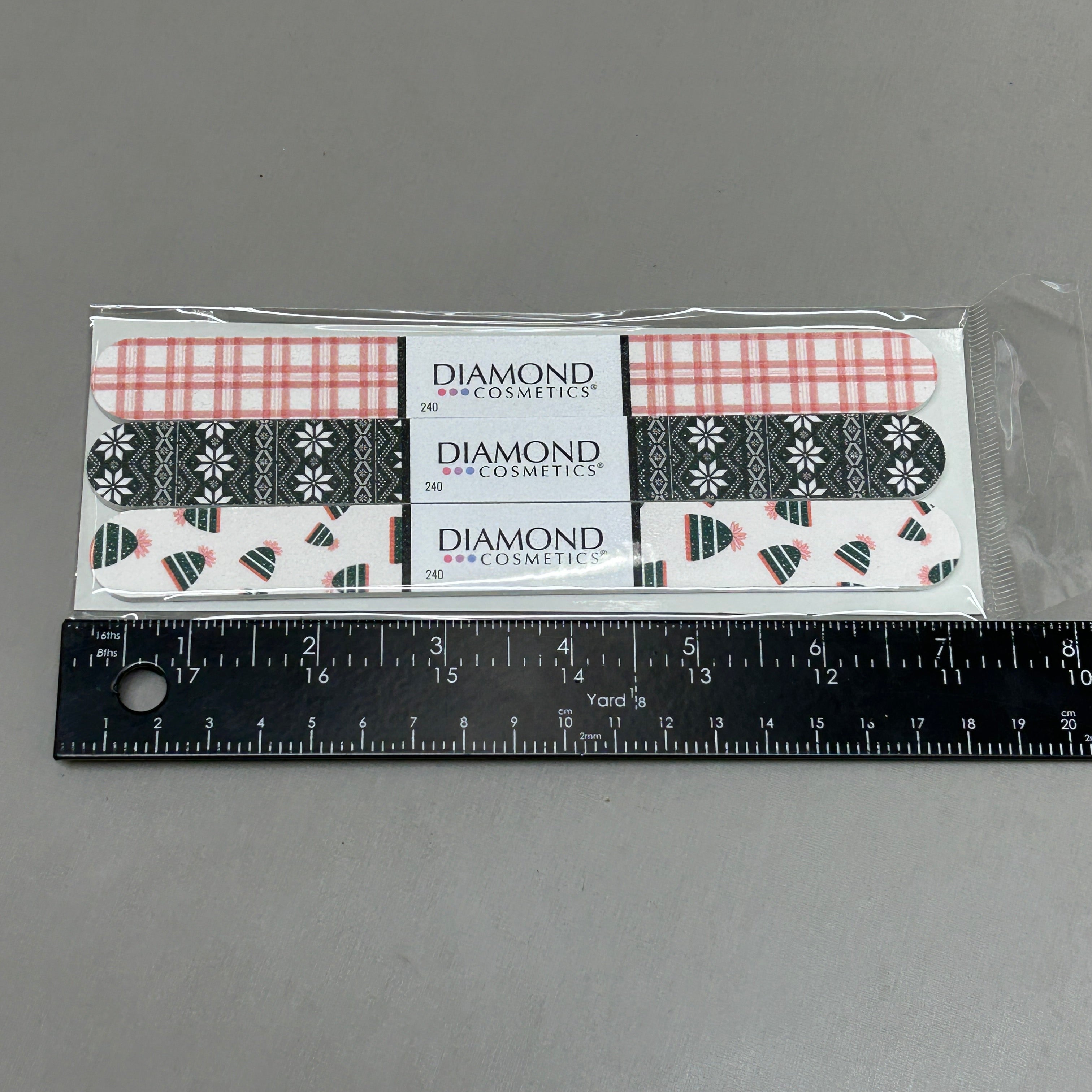 DIAMOND COSMETICS (3 PACKS of 3) Holiday Nail Files Multiple Prints 85386DT
