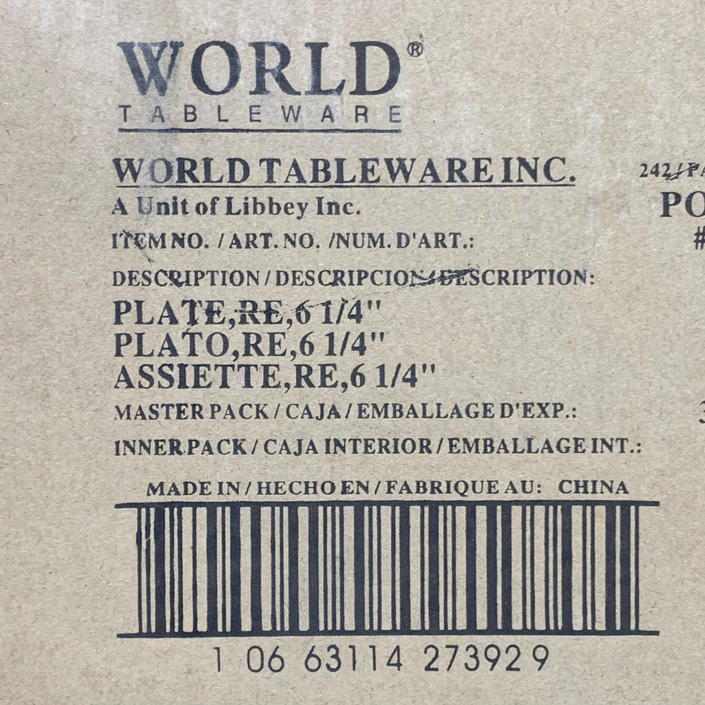 LIBBEY WORLD TABLEWARE 3 Dozen (36) Porcelana Plate 6.25" 840-410R-23 (New)