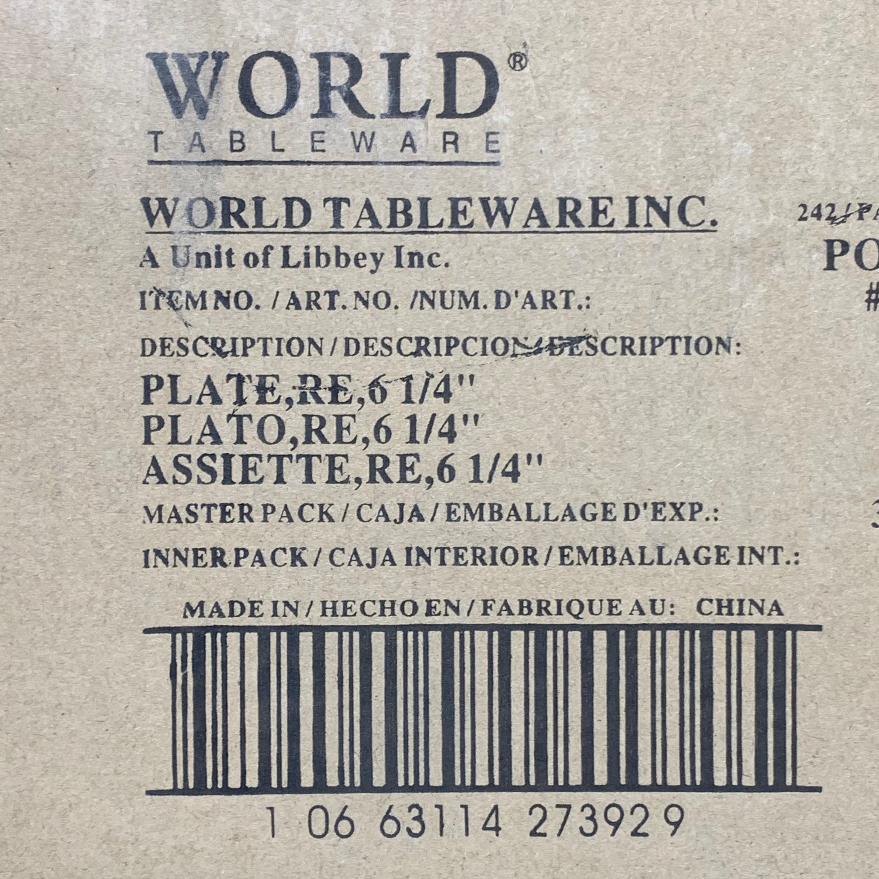 LIBBEY WORLD TABLEWARE 3 Dozen (36) Porcelana Plate 6.25" 840-410R-23 (New)