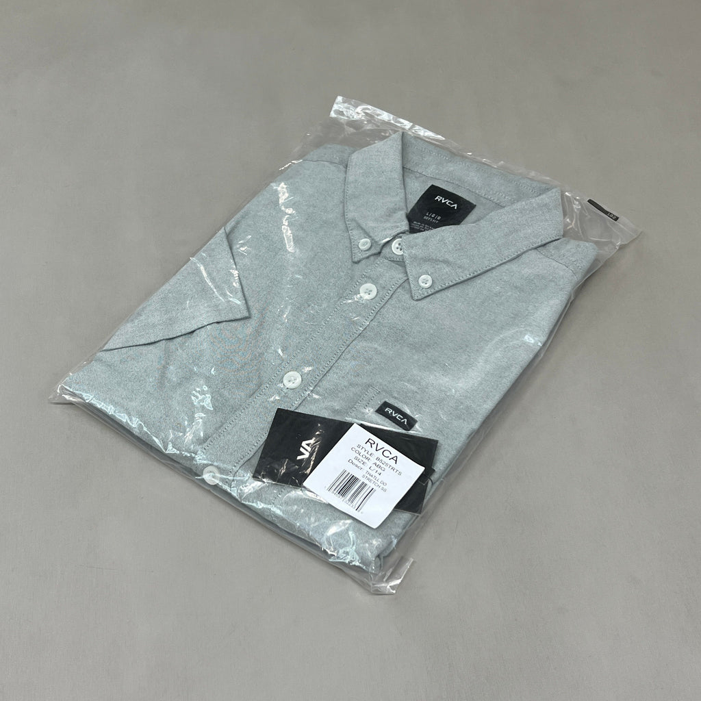 RVCA That'll Do Stretch Short Sleeve Shirt Youth Sz L / 14 B525TRTS Balsam Green (New)
