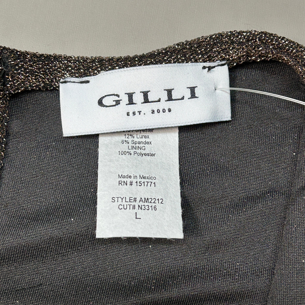 GILLI Twist Front Romper Black/Gold Size Large (New)