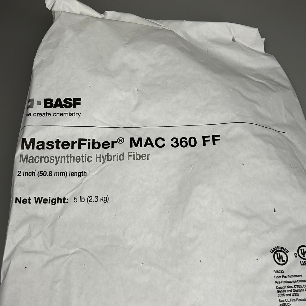 BASF MasterFiber MAC 360 FF Synthetic Hybrid Fiber 5 Bags 5 lbs each (New)